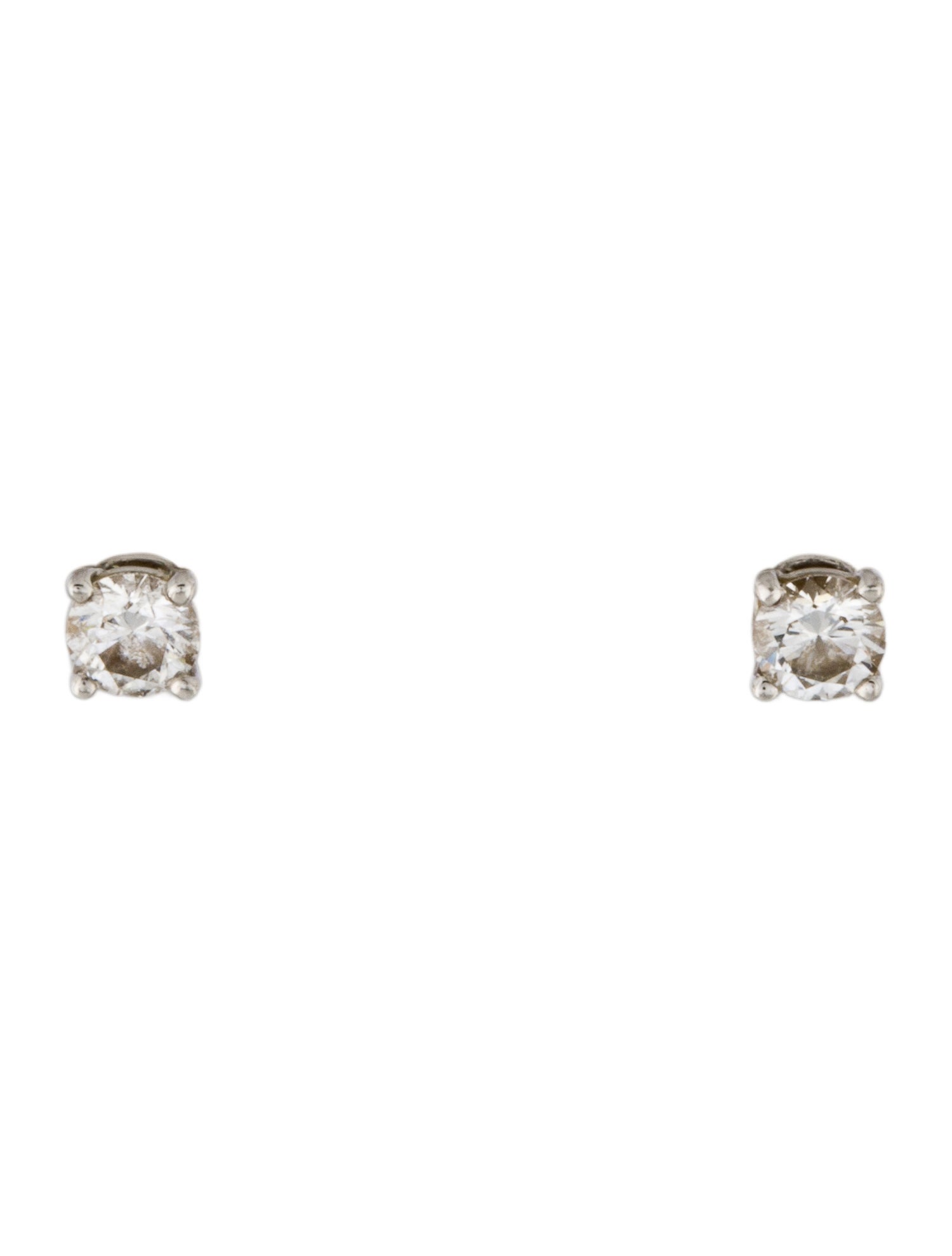 Tiffany & Co. Platinum Diamond Solitaire Stud Earrings