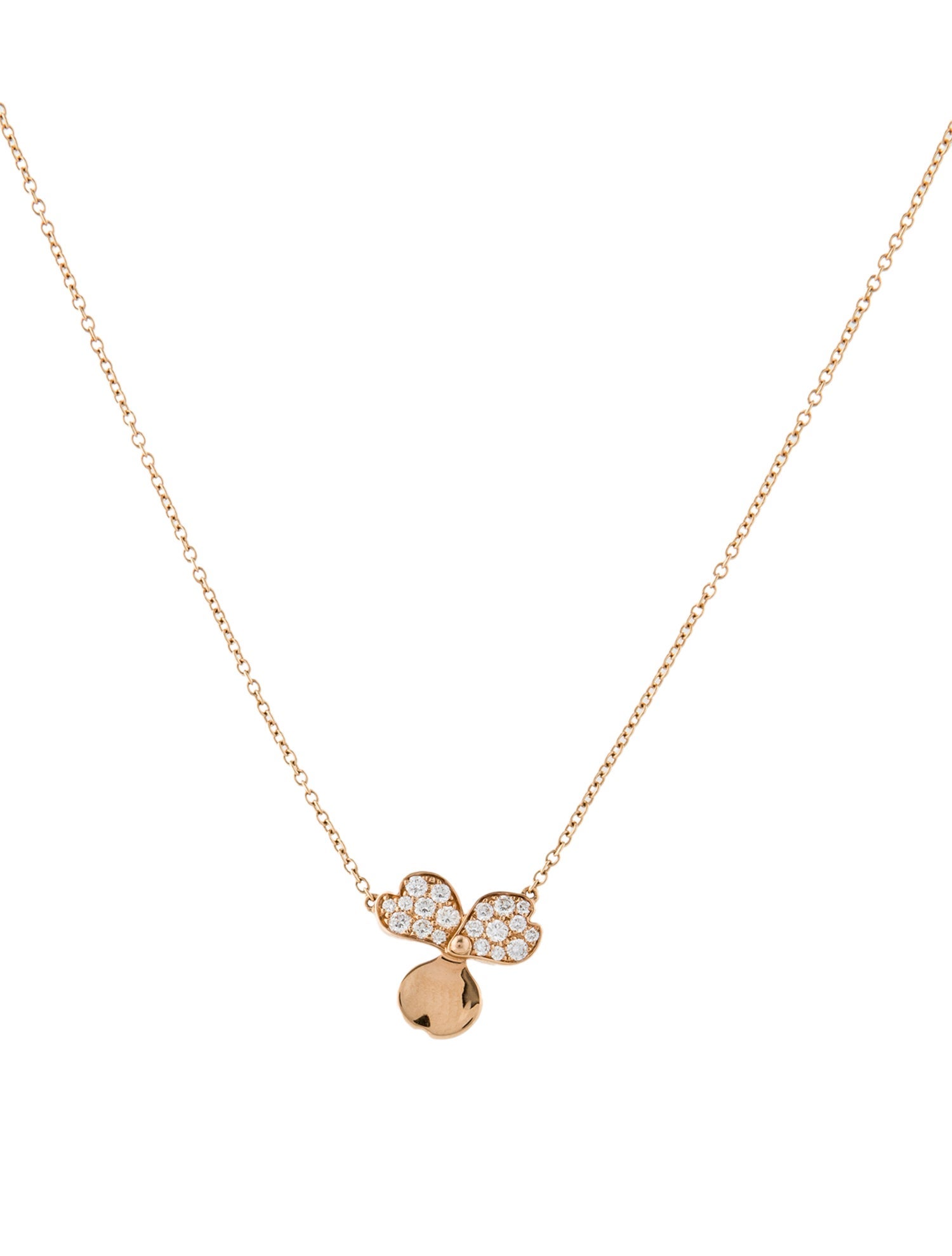 Tiffany & Co. 18K Diamond Paper Flowers Pendant Necklace
