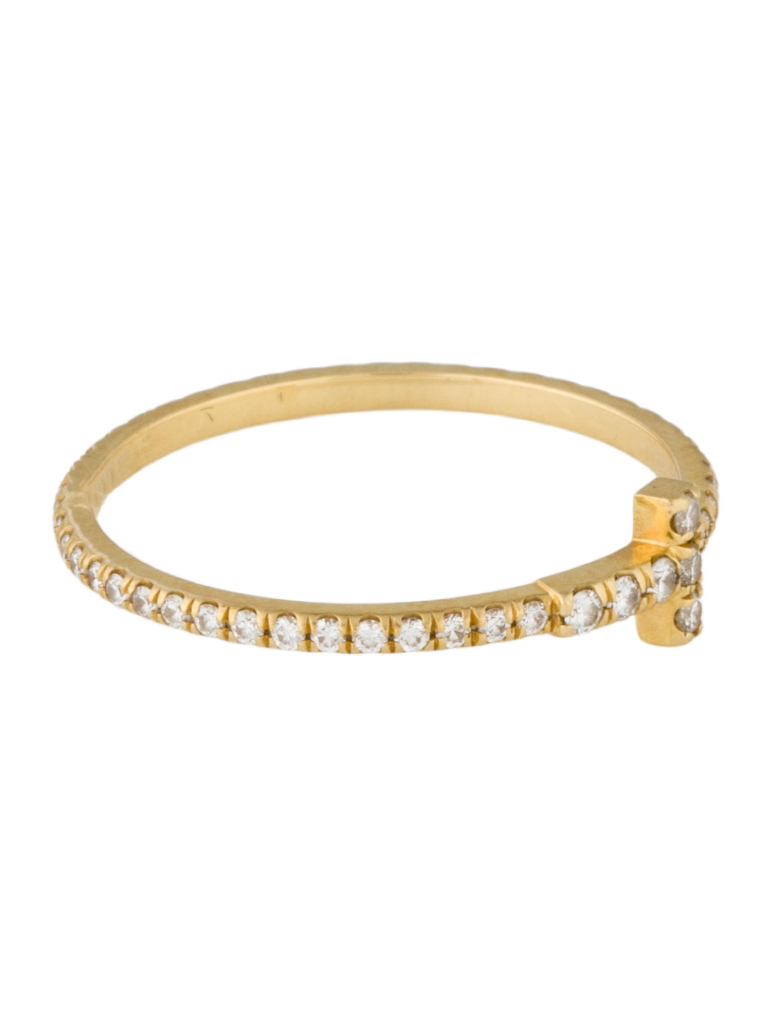 Tiffany & Co. 18K Diamond T Wire Ring