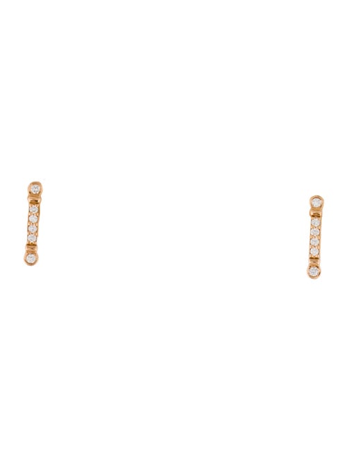 Tiffany & Co. 18K Diamond Fleur de Lis Key Bar Stud Earrings