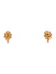 Tiffany & Co. 18K Diamond Fleur de Lis Key Bar Stud Earrings