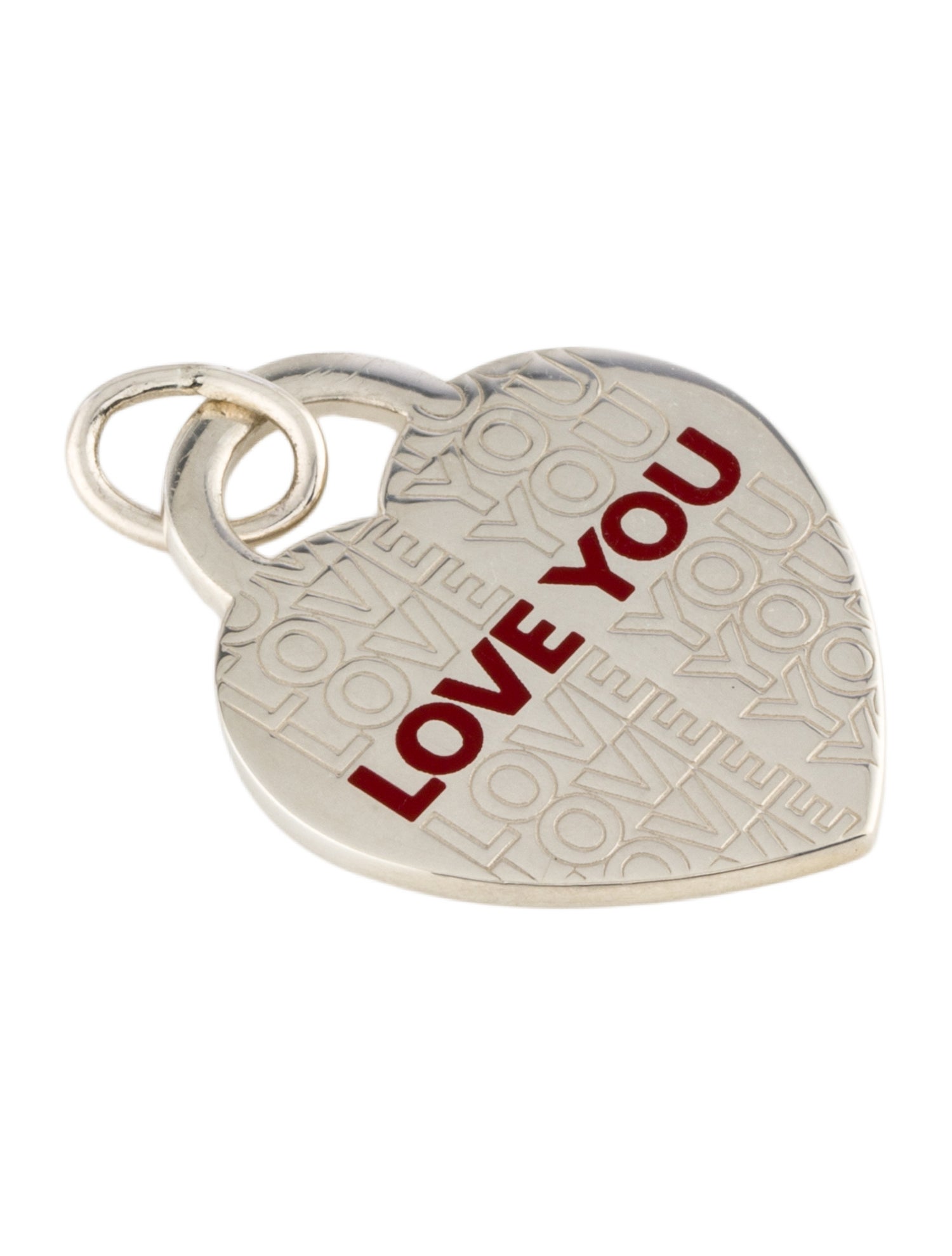 Tiffany & Co. Enamel 'LOVE YOU' Heart Tag Pendant