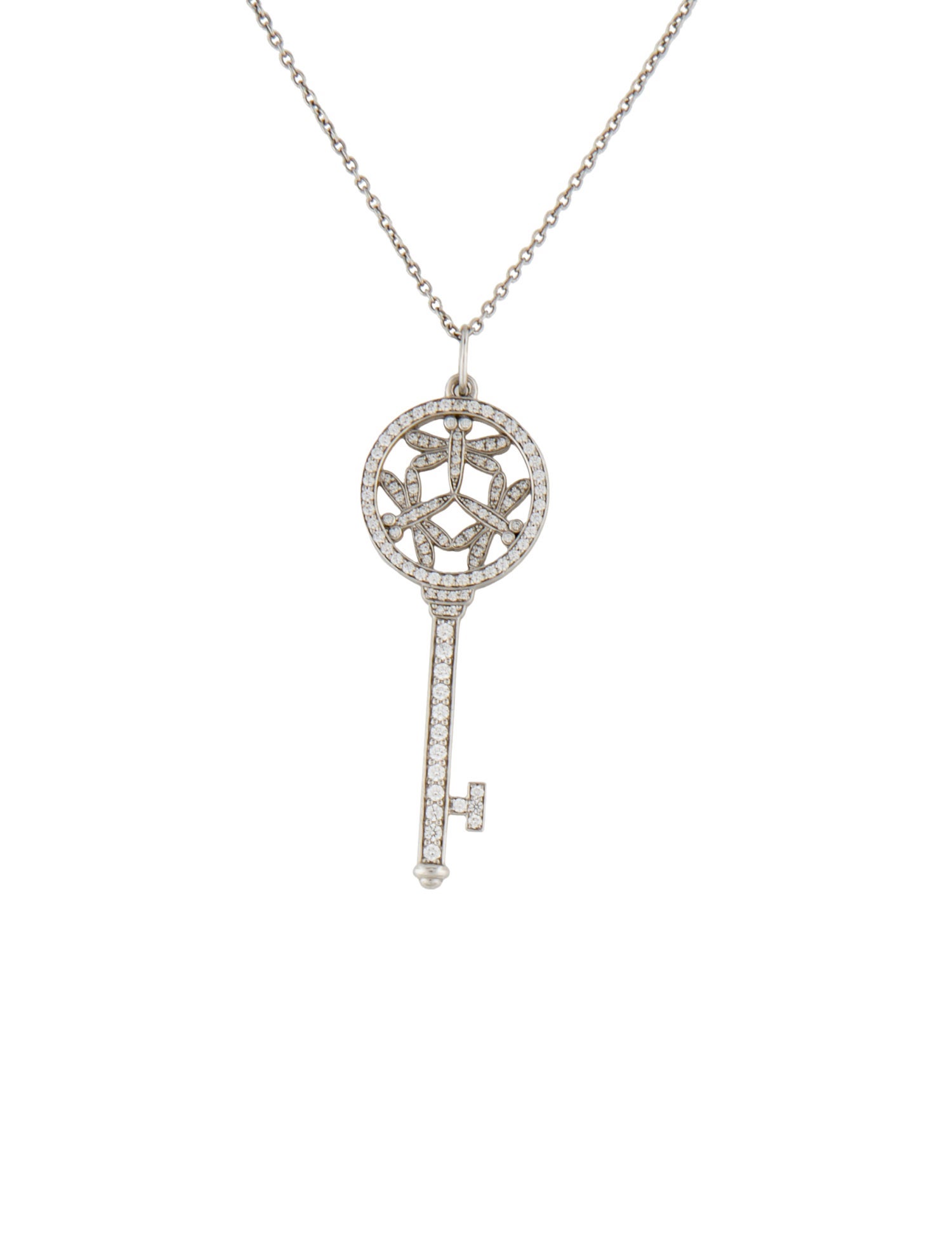 Tiffany & Co. Platinum Diamond Dragonfly Key Pendant