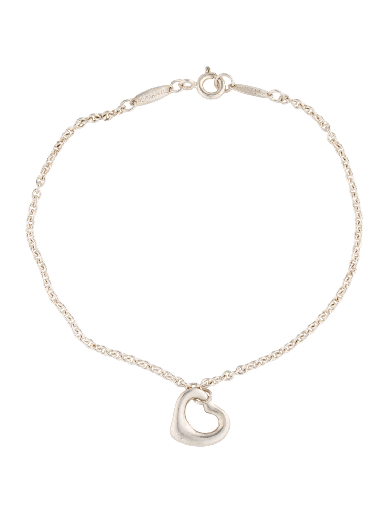 Tiffany & Co. Open Heart Charm Bracelet