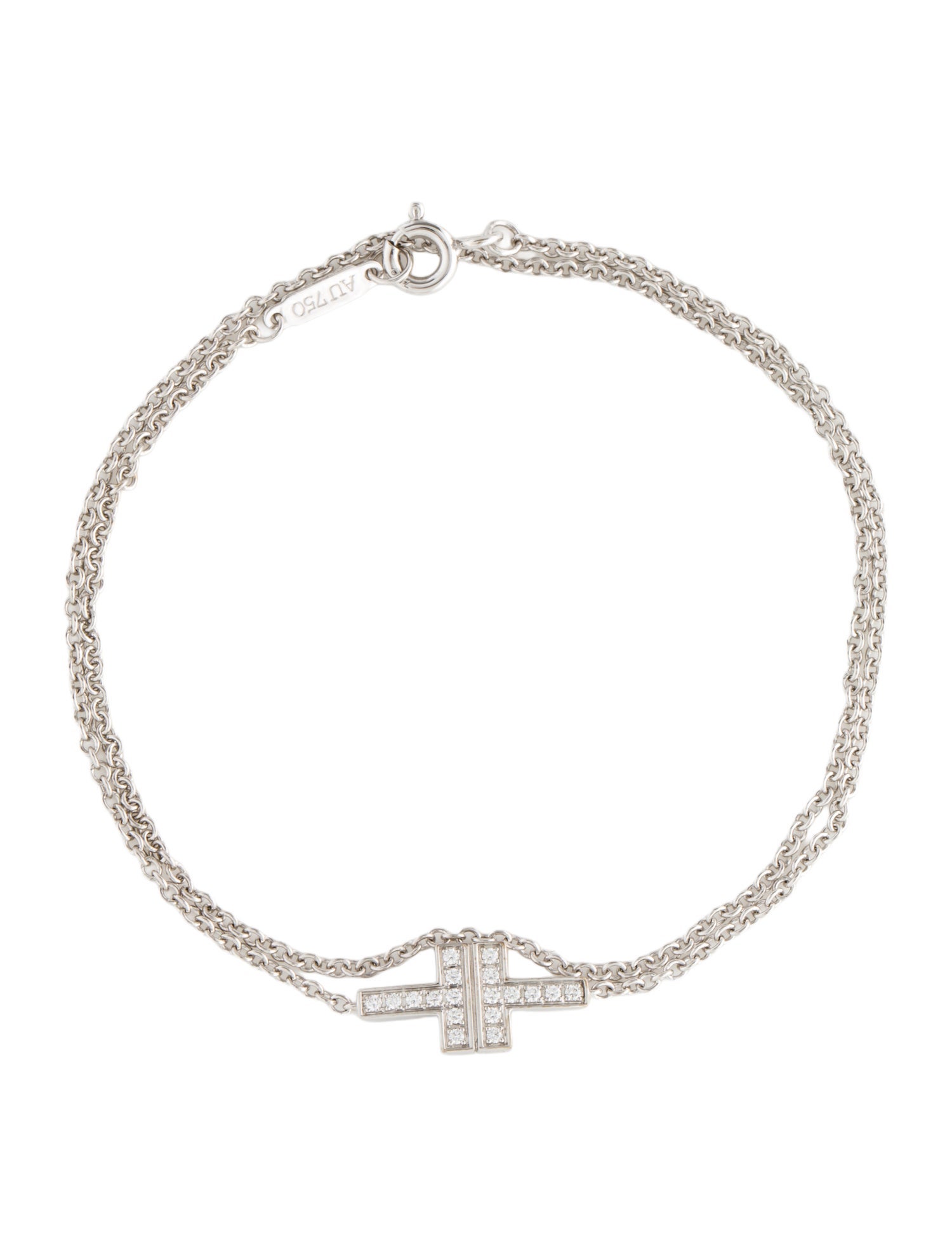Tiffany & Co. 18K Diamond Double Chain Bracelet