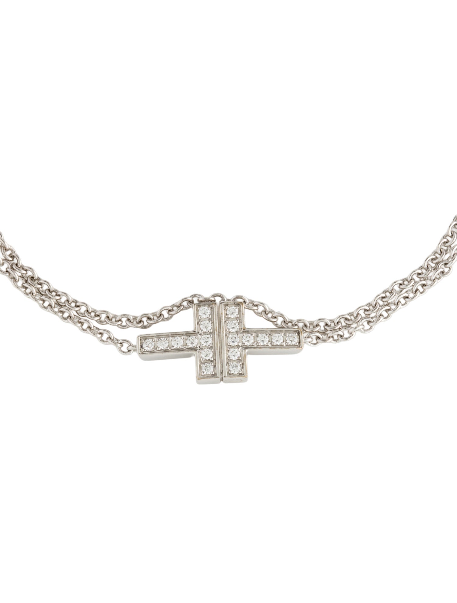 Tiffany & Co. 18K Diamond Double Chain Bracelet