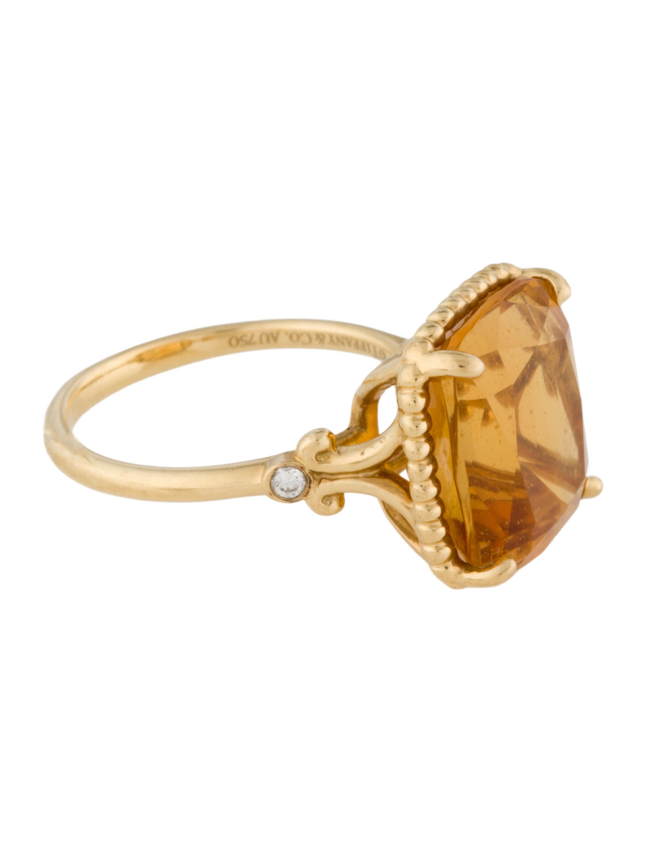 Tiffany & Co. 18K Citrine & Diamond Sparklers Cocktail Ring