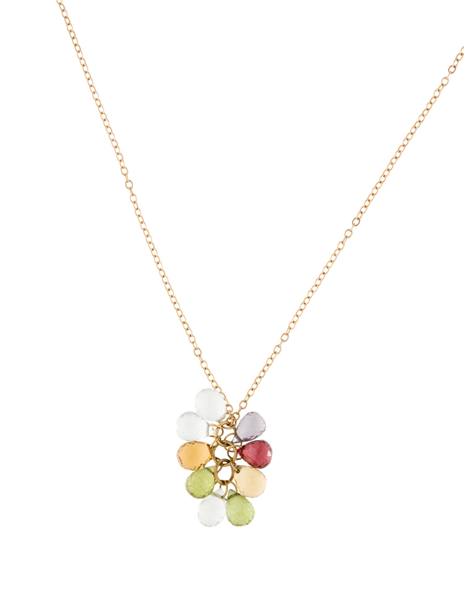 Tiffany & Co. 18K Multistone Pendant Necklace