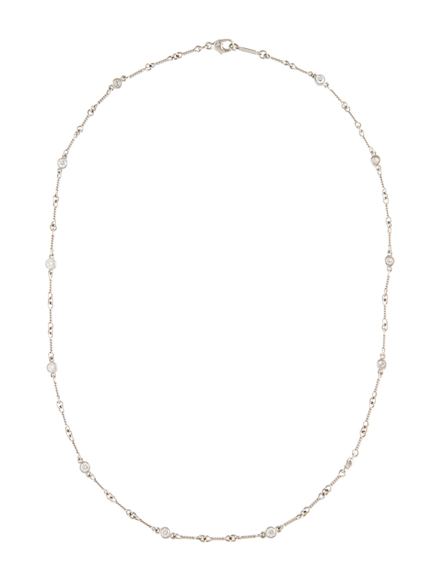 Tiffany & Co. Platinum Diamond Station Necklace