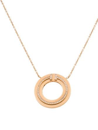 Tiffany & Co. 18K T Diamond Circle Pendant Necklace