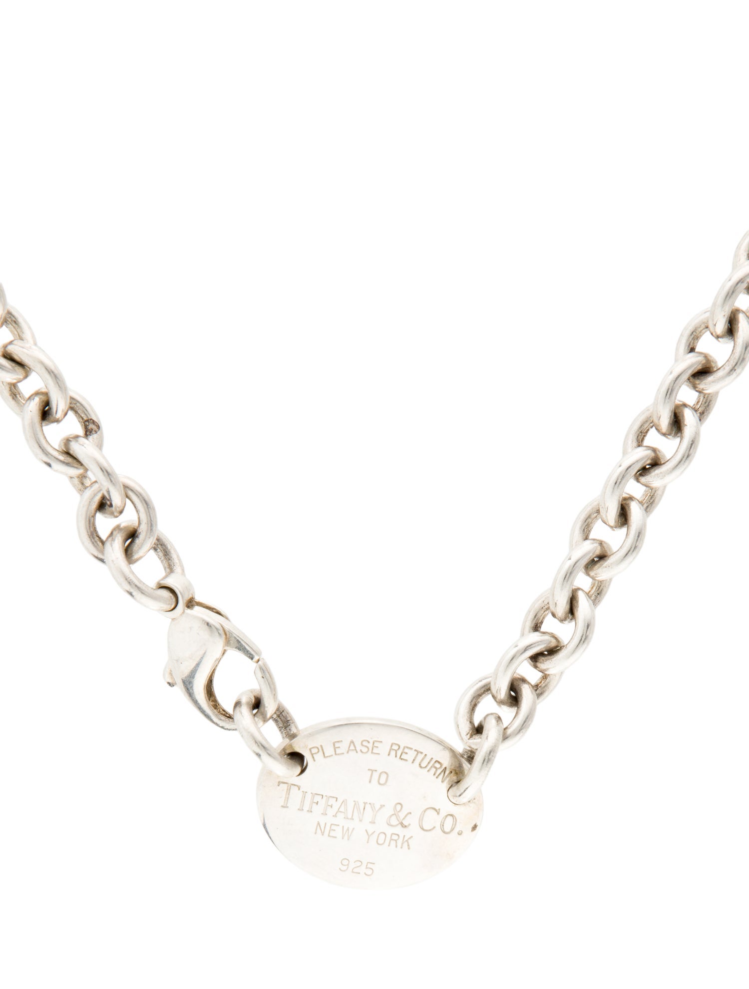 Tiffany & Co. Oval Tag Chain Choker Necklace