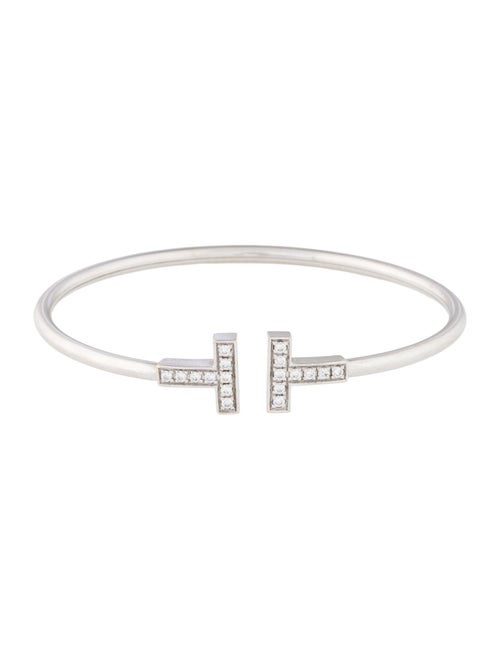 Tiffany & Co. 18K Diamond T Wire Cuff Bracelet