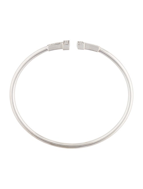 Tiffany & Co. 18K Diamond T Wire Cuff Bracelet