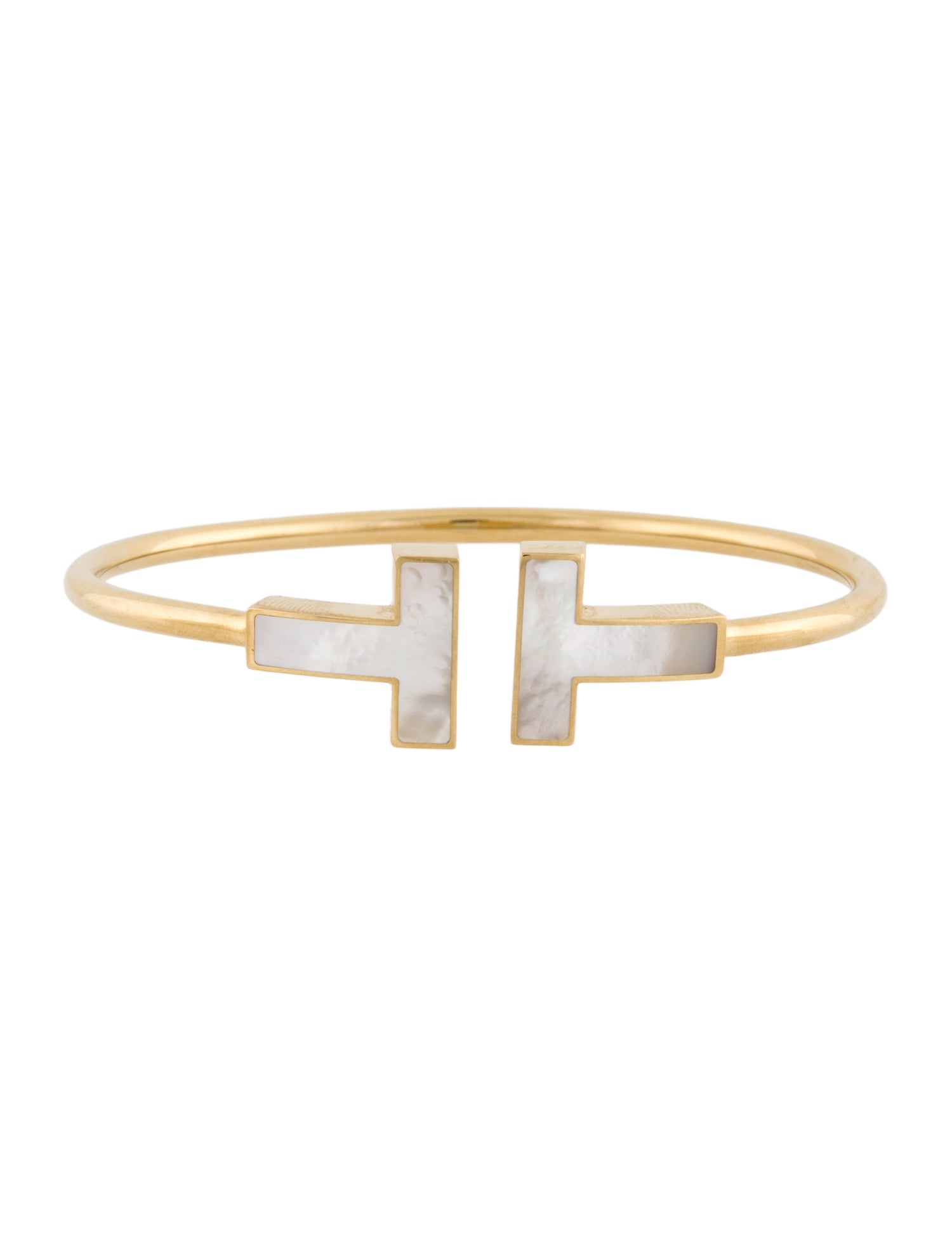 Tiffany & Co. 18K Mother of Pearl T Wire Bracelet