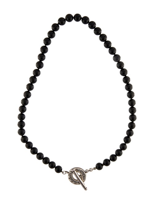 Tiffany & Co. Onyx Beaded Toggle Necklace