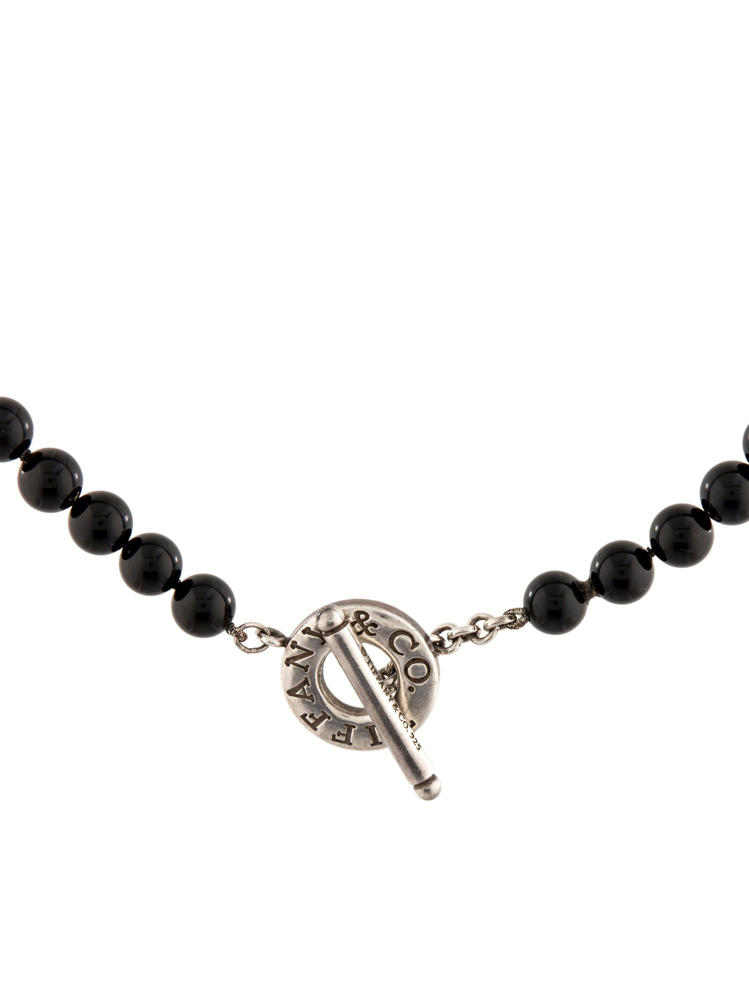 Tiffany & Co. Onyx Beaded Toggle Necklace