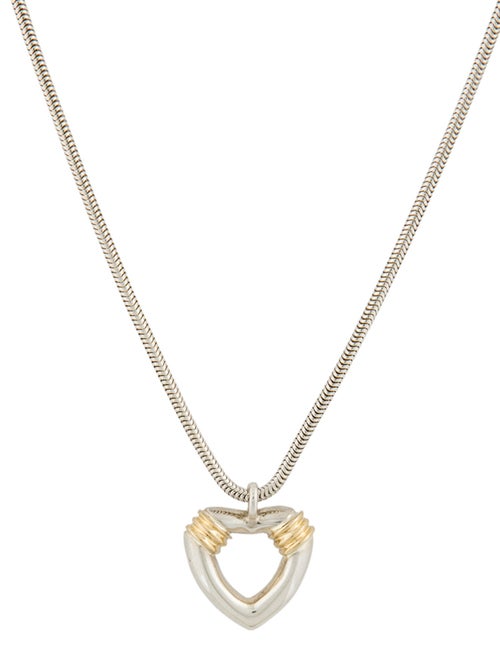 Tiffany & Co. Two-Tone Open Heart Pendant Necklace