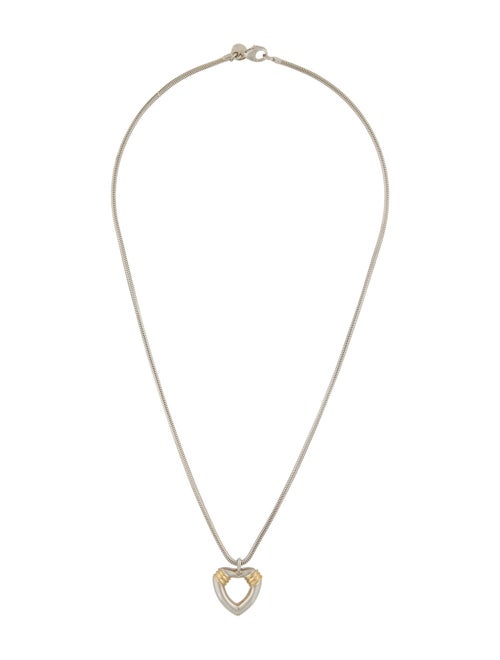 Tiffany & Co. Two-Tone Open Heart Pendant Necklace