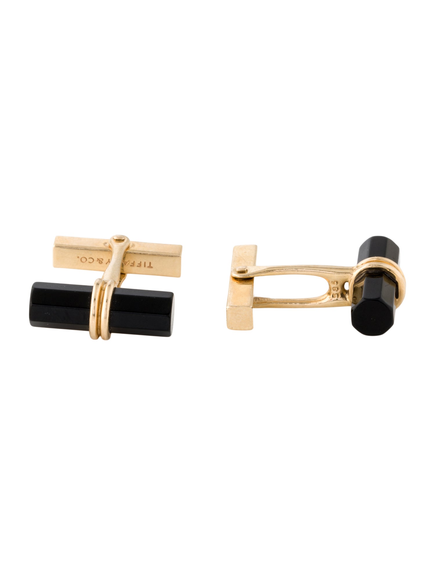Tiffany & Co. Vintage 14K Onyx Cufflinks