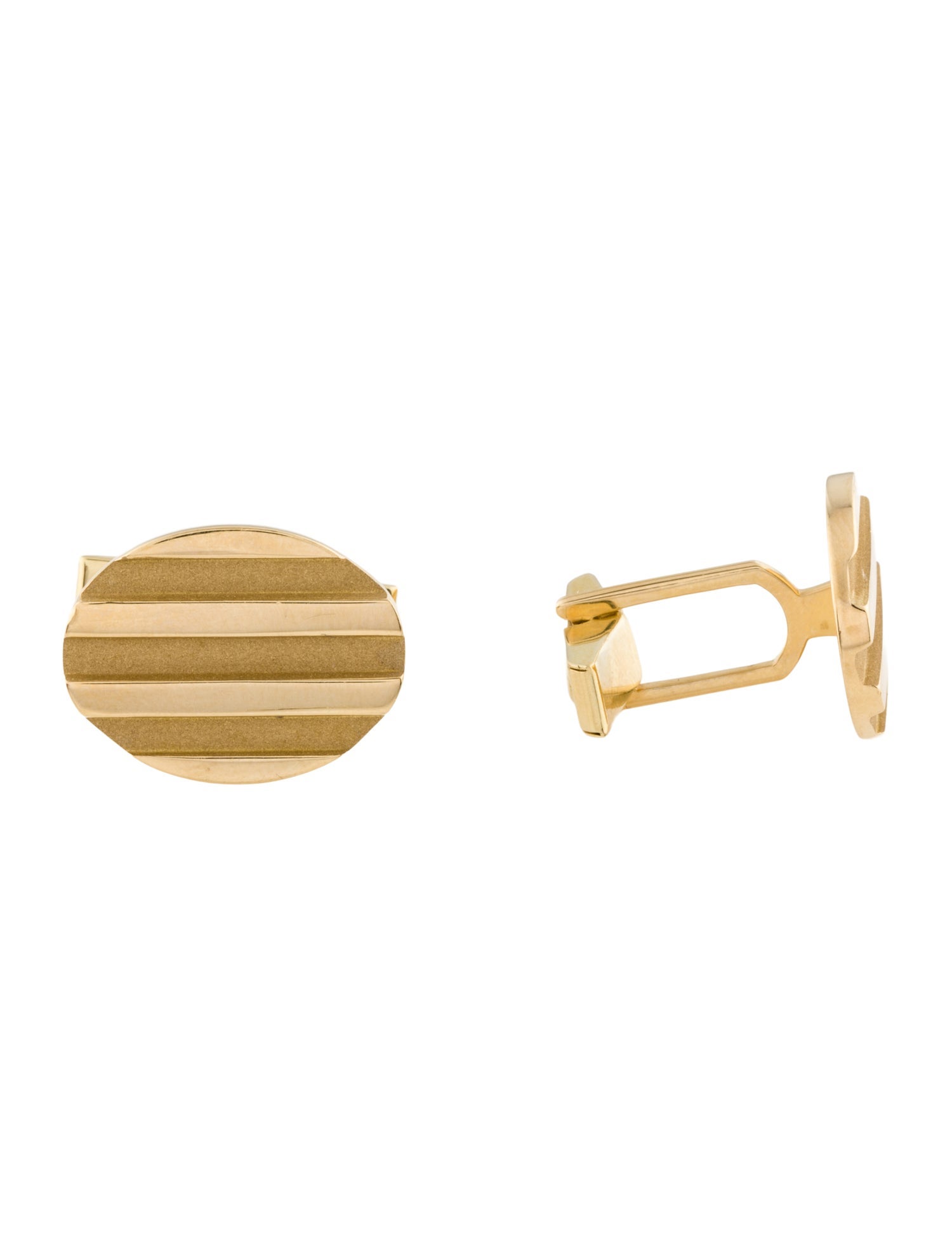 Tiffany & Co. Vintage 18K Groove Oval Cufflinks