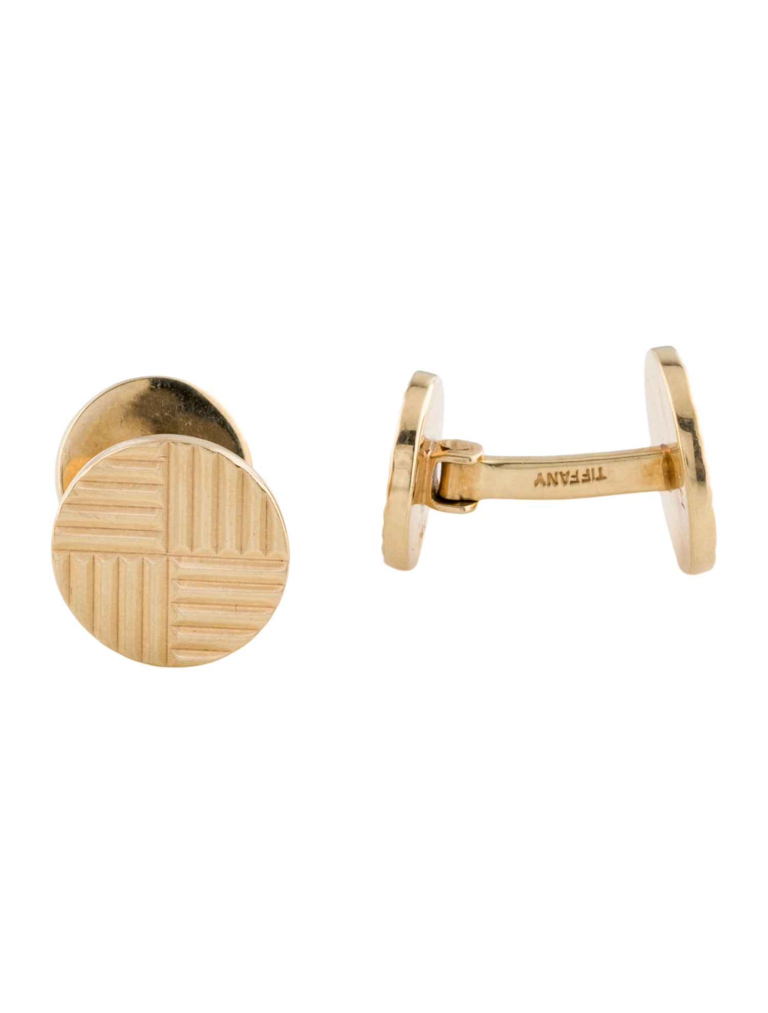 Tiffany & Co. Vintage 14K Ribbed Cufflinks