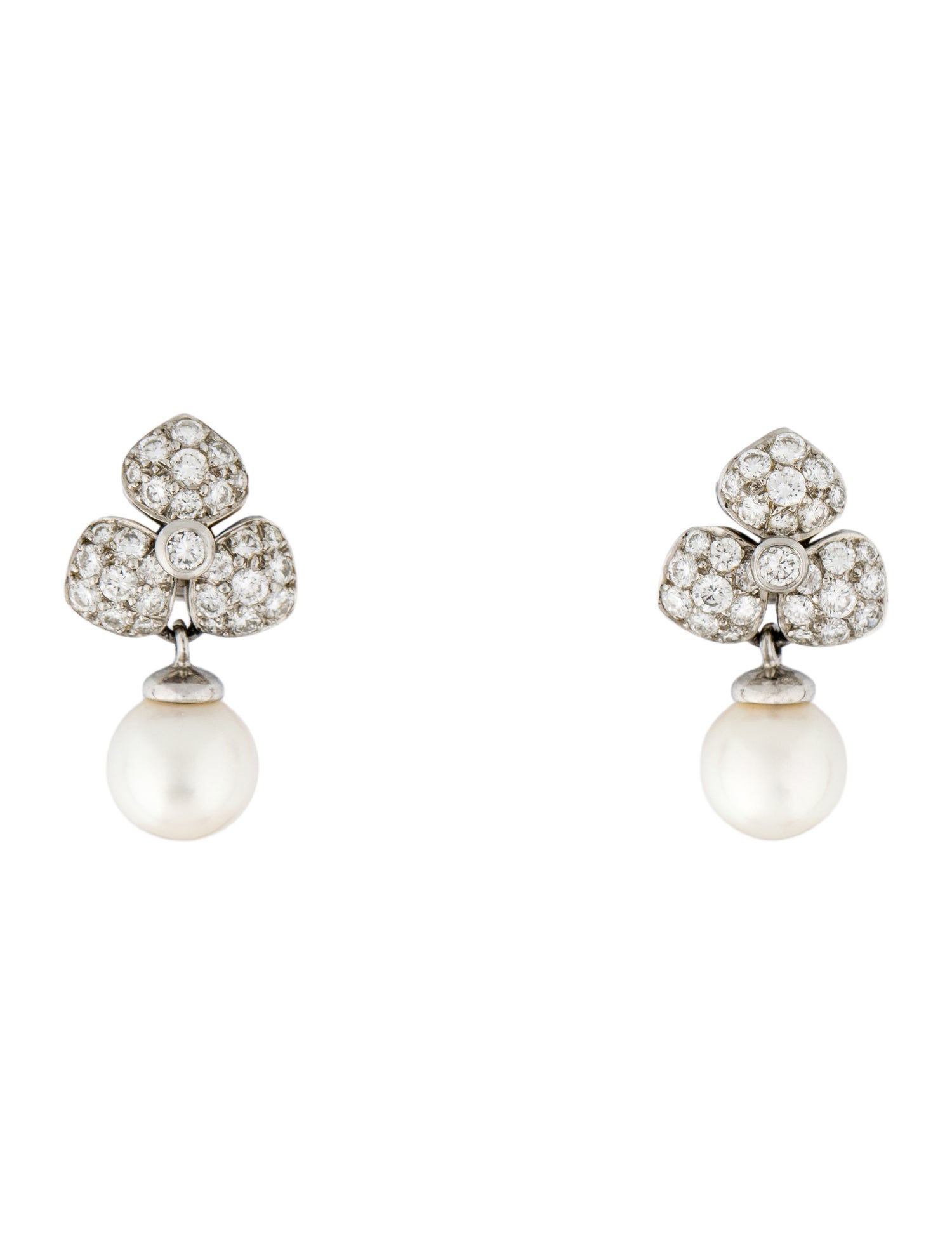 Chrome Hearts 18K Diamond Baby Fat Cross Earring - Drop