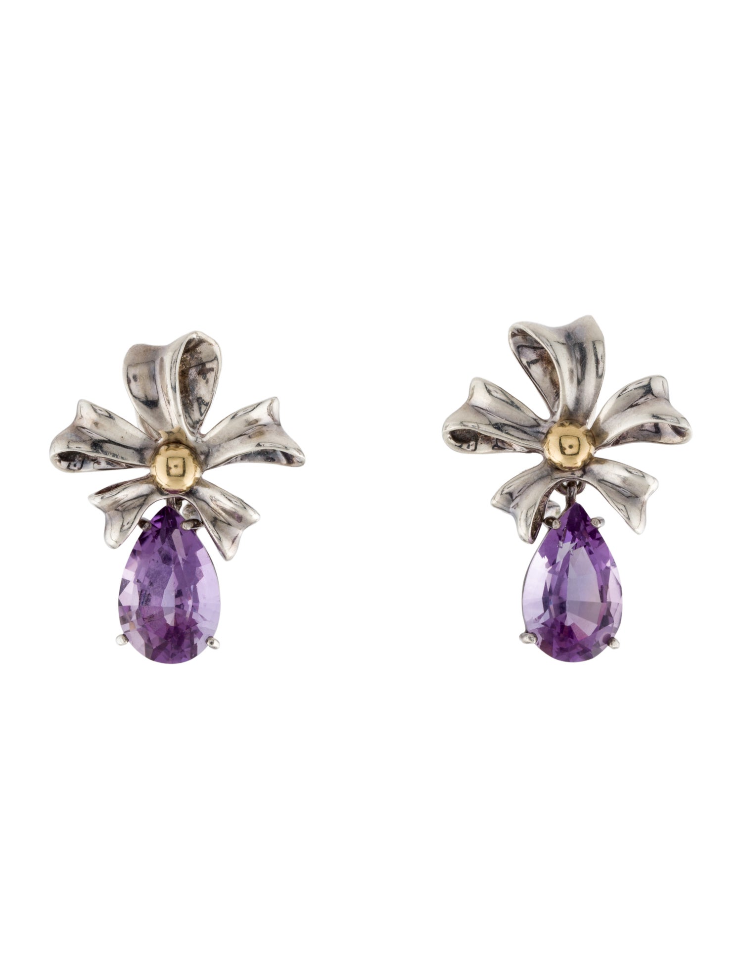 Tiffany & Co. Vintage Amethyst Ribbon Drop Earrings