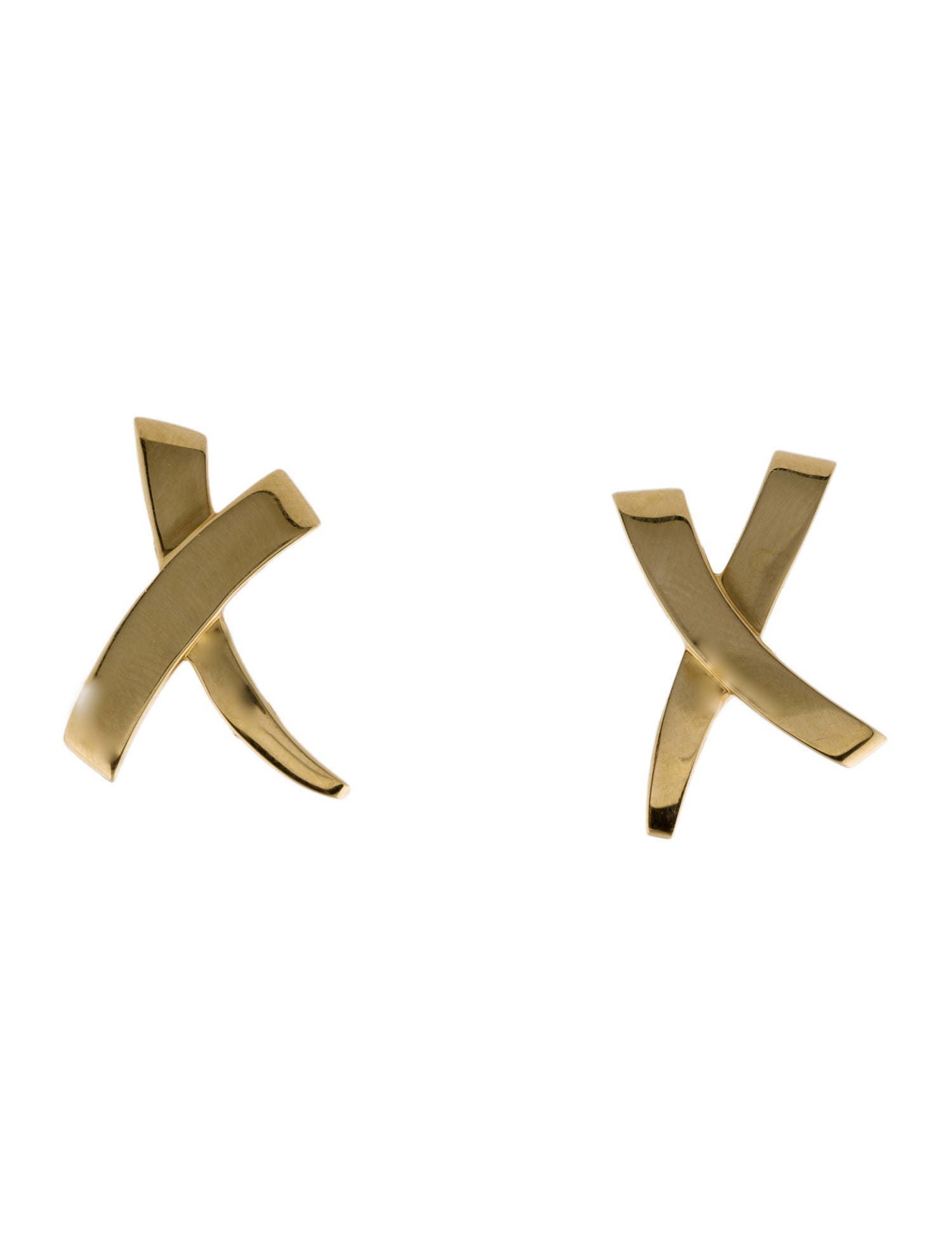 Tiffany & Co. Vintage 18K Large X Clip-On Earrings