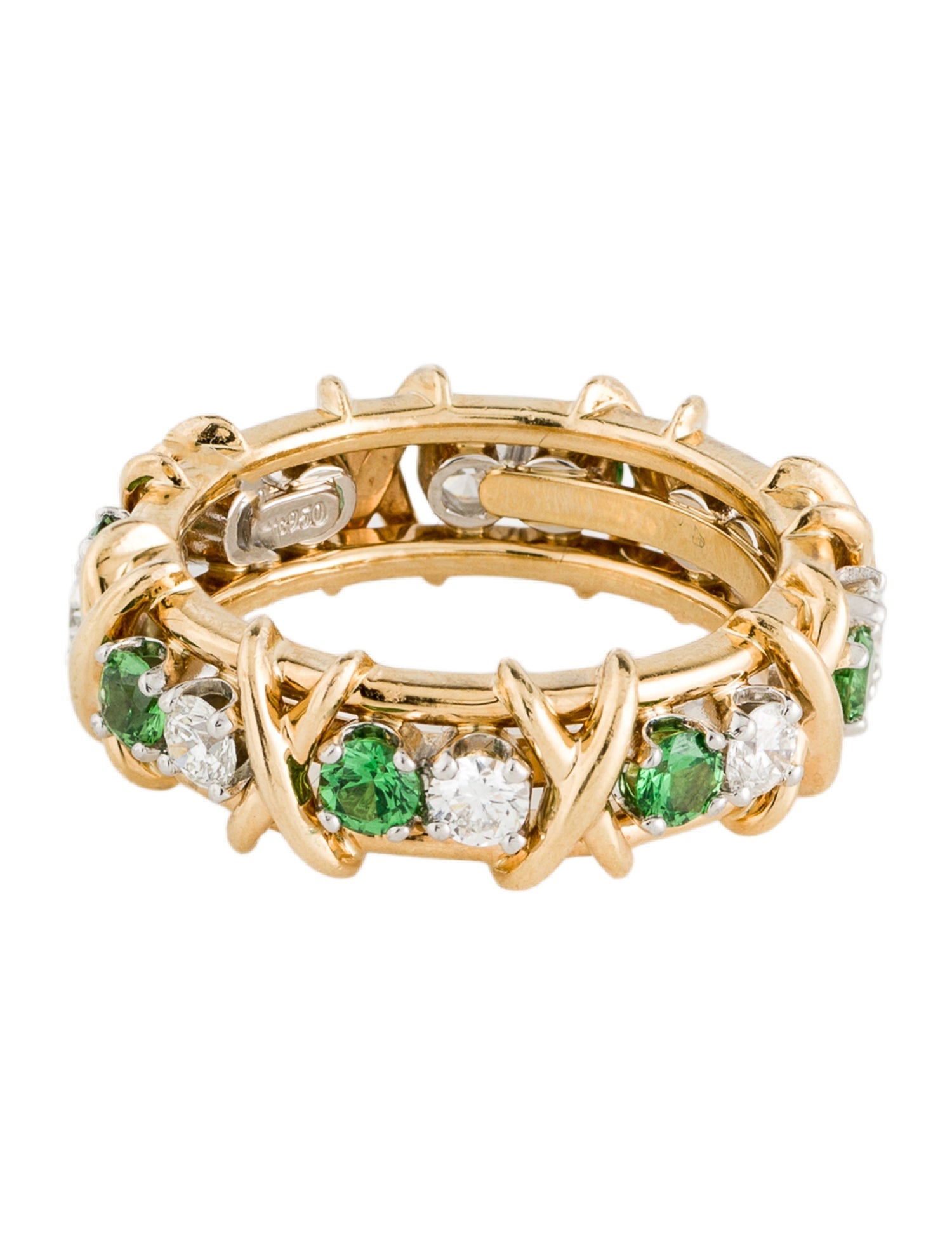 Tiffany & Co. Tsavorite & Diamond Sixteen Stone Ring