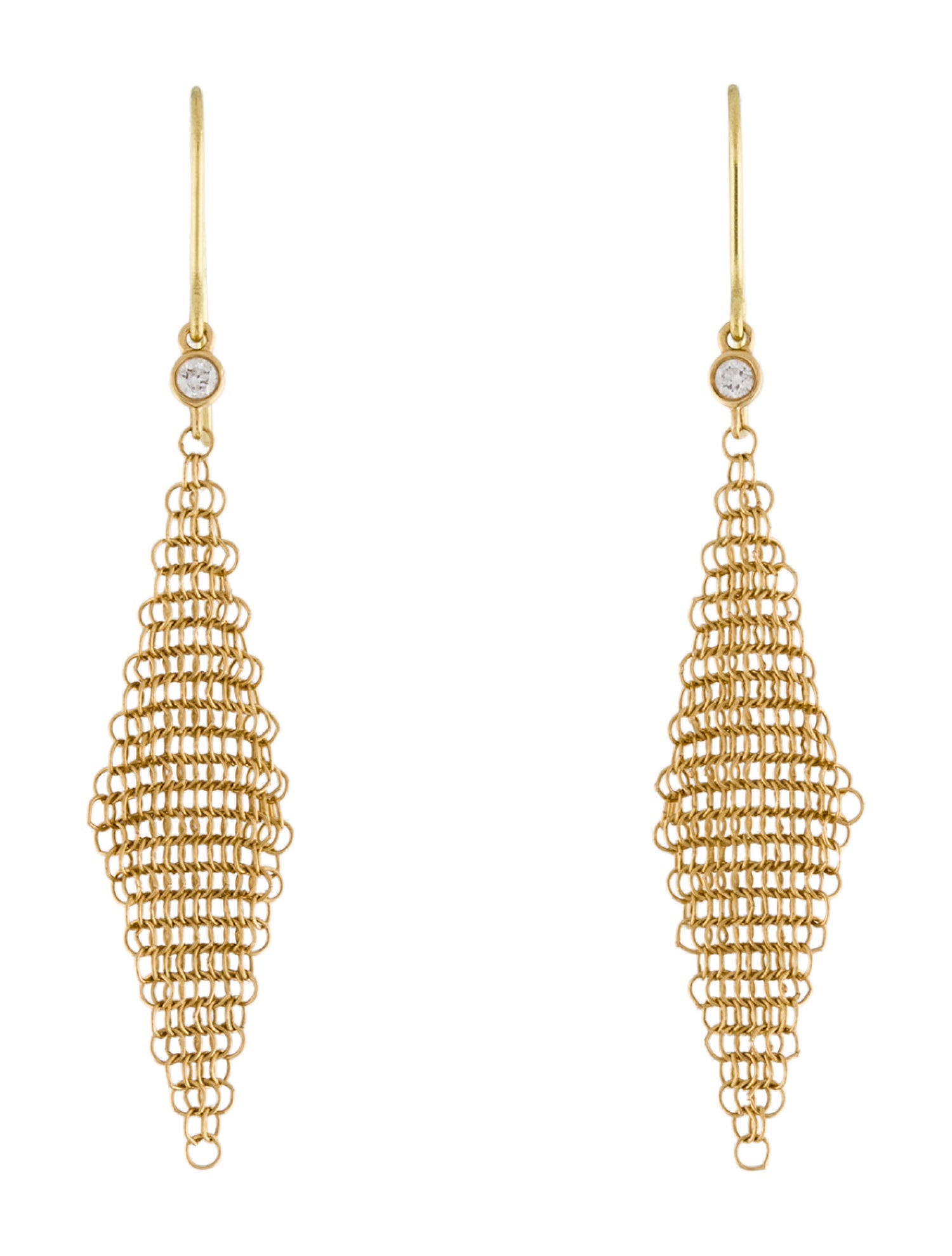 Tiffany & Co. 18K Diamond Mesh Earrings