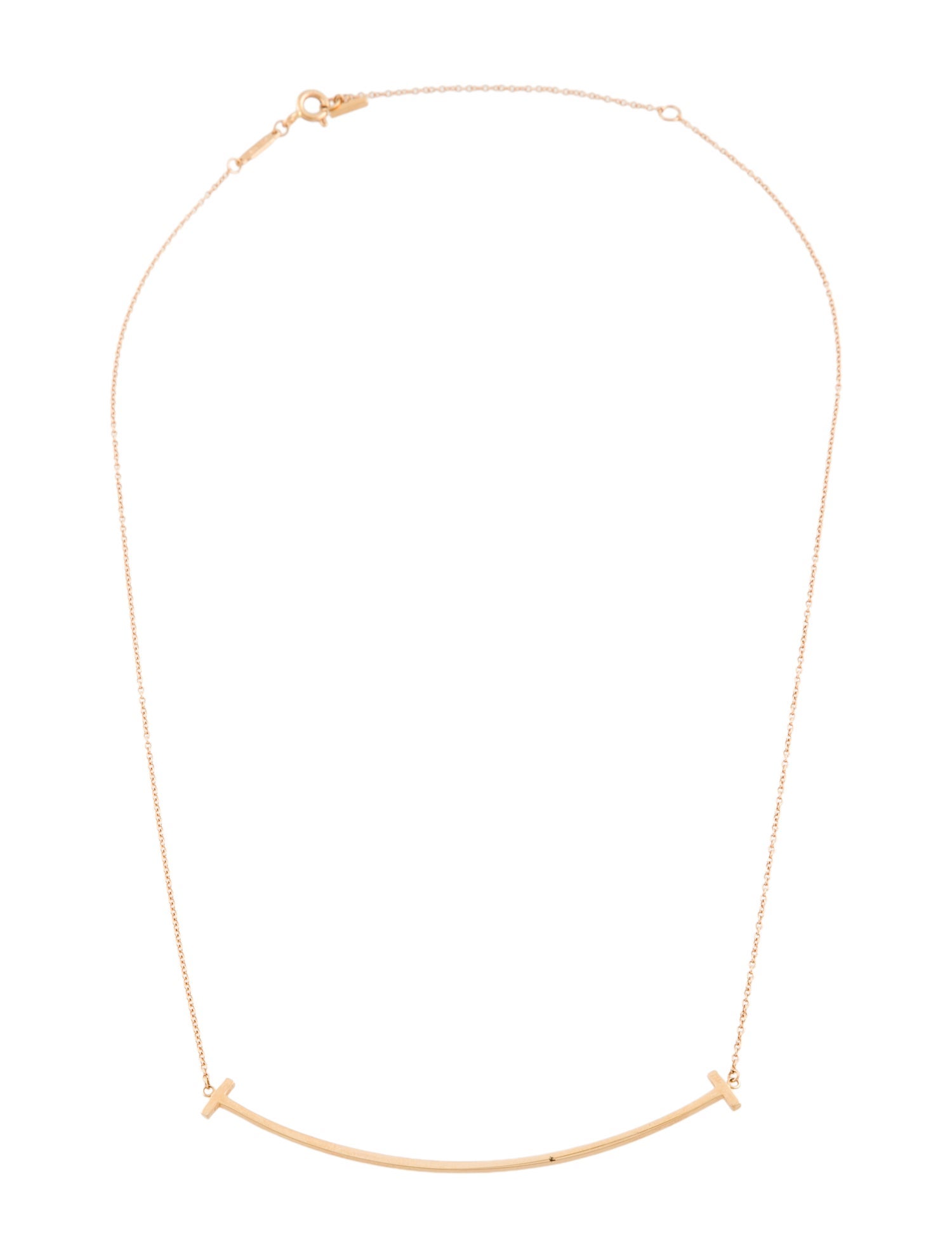Tiffany & Co. 18K Large T Smile Pendant Necklace