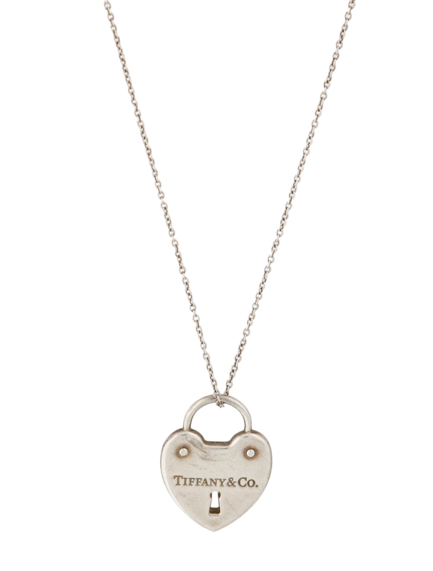 Tiffany & Co. Heart Key Lock Pendant Necklace