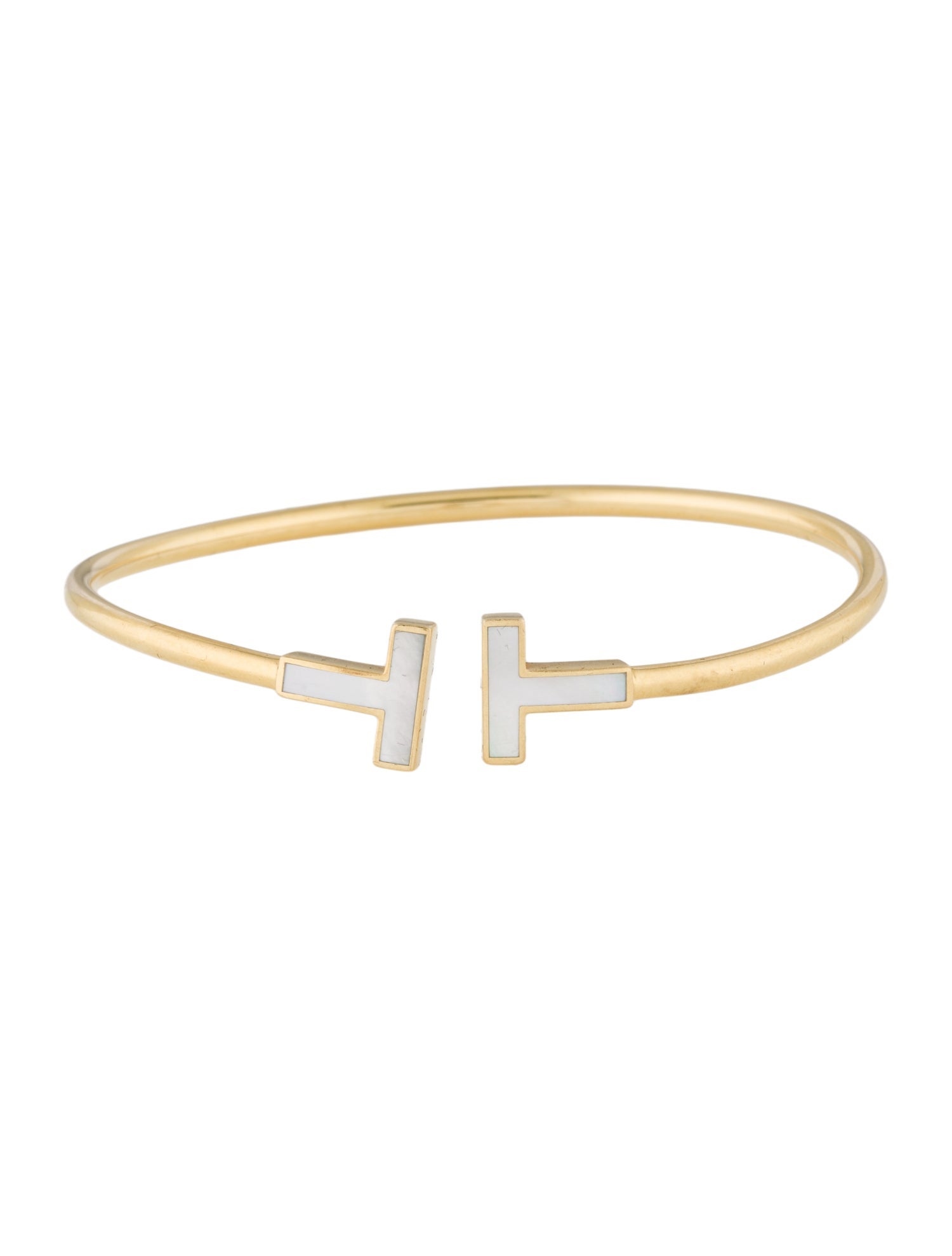 Tiffany & Co. 18K Mother of Pearl T Wire Bracelet