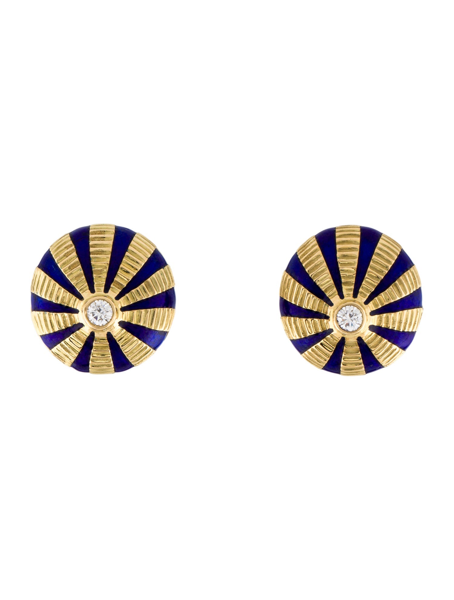 Tiffany & Co. 18K Enamel & Diamond Taj Mahal Clip-On Earrings