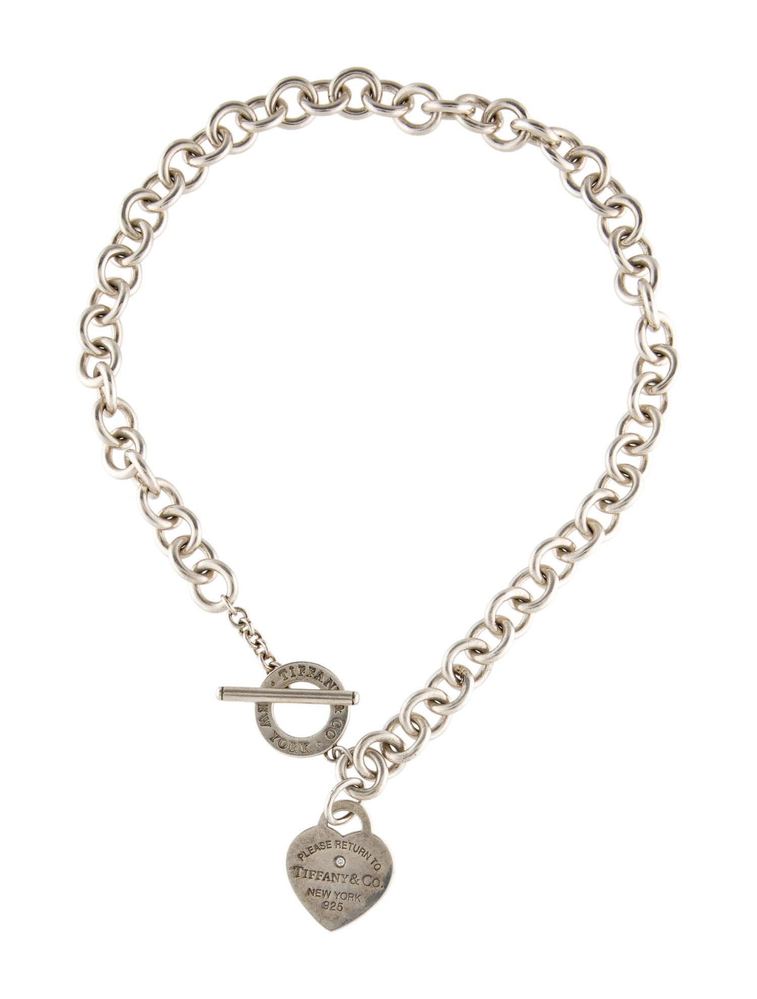 Tiffany & Co. Diamond Heart Tag Necklace