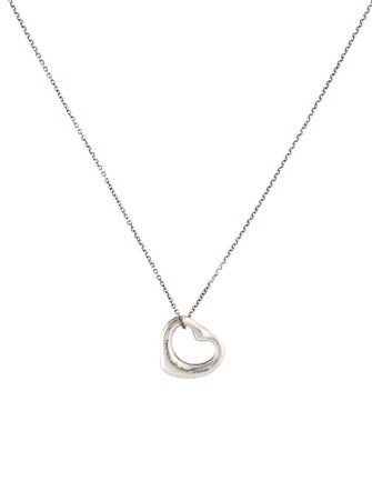 Tiffany & Co. Sapphire Open Heart Pendant Necklace