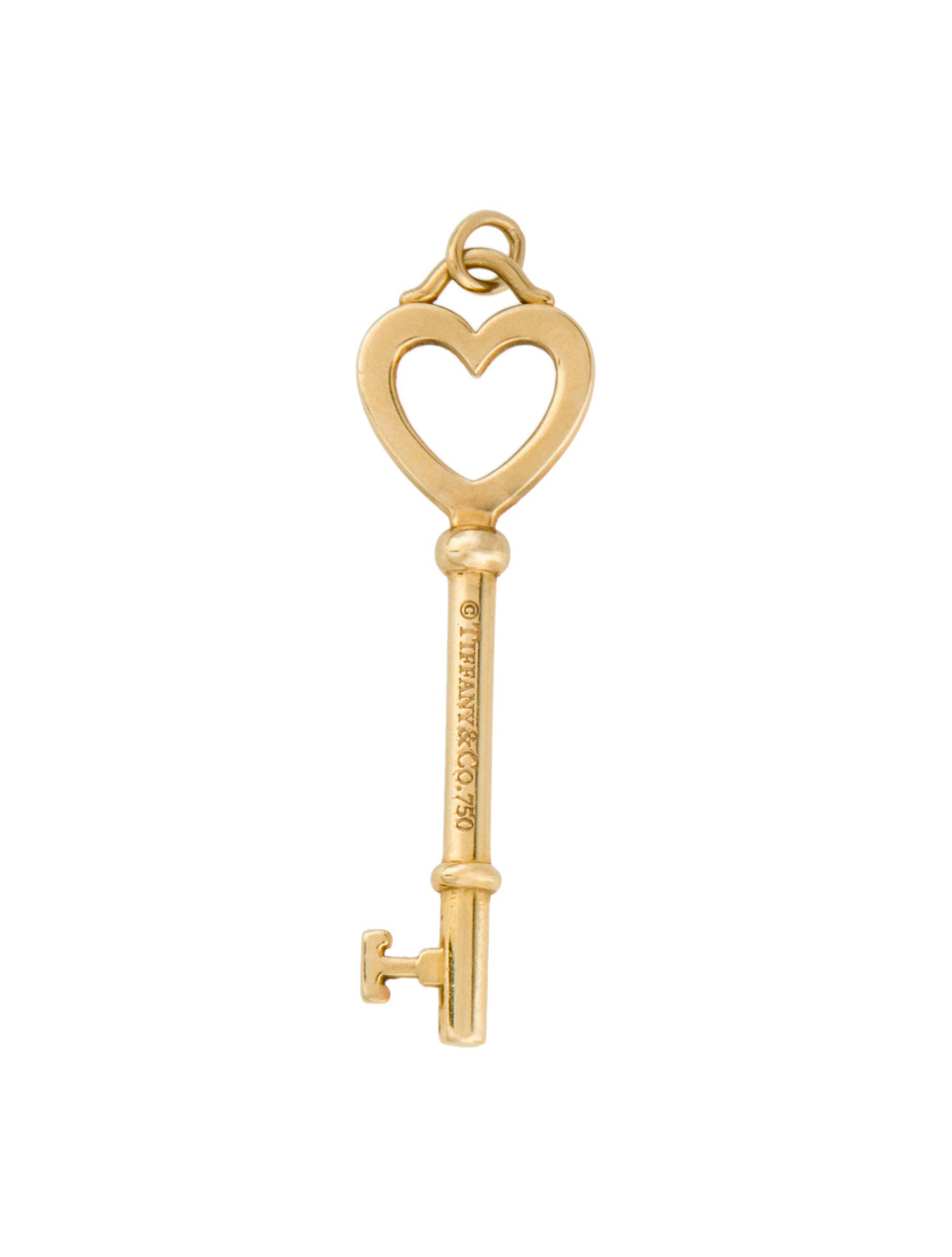 Tiffany & Co. 18K Heart Key Pendant