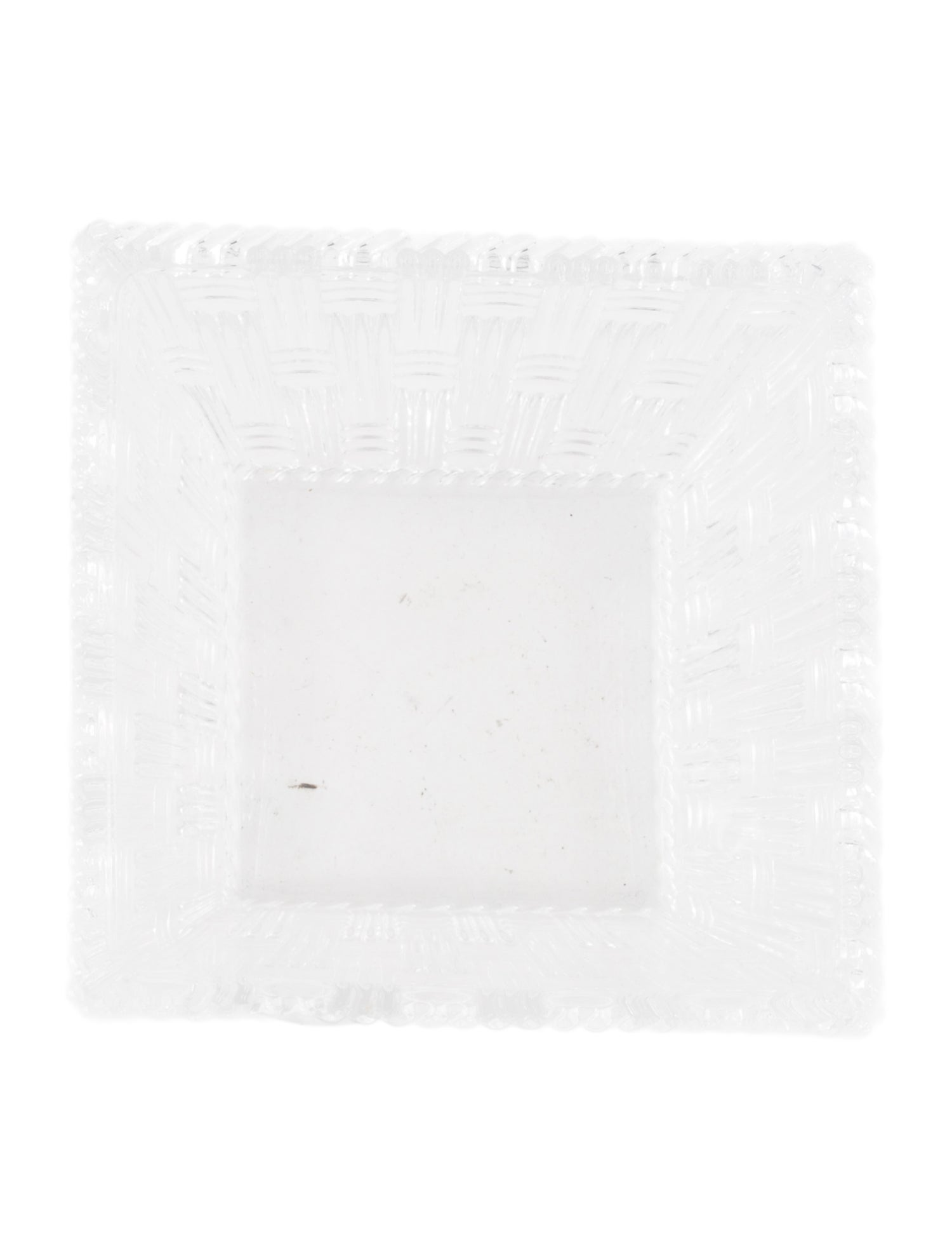 Tiffany & Co. Basketweave Crystal Nut Bowl