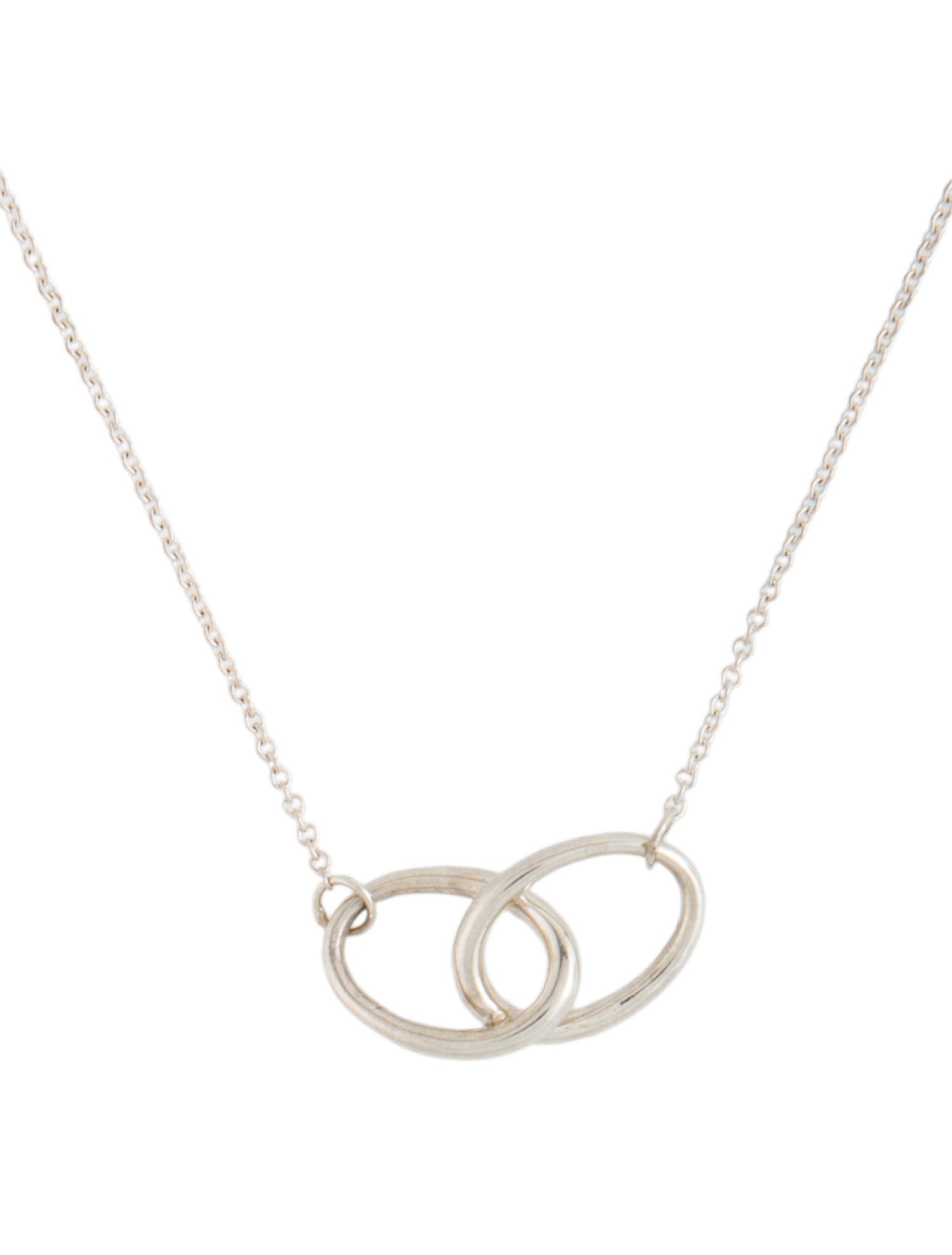 Tiffany & Co. Vintage Double Oval Ring Pendant Necklace