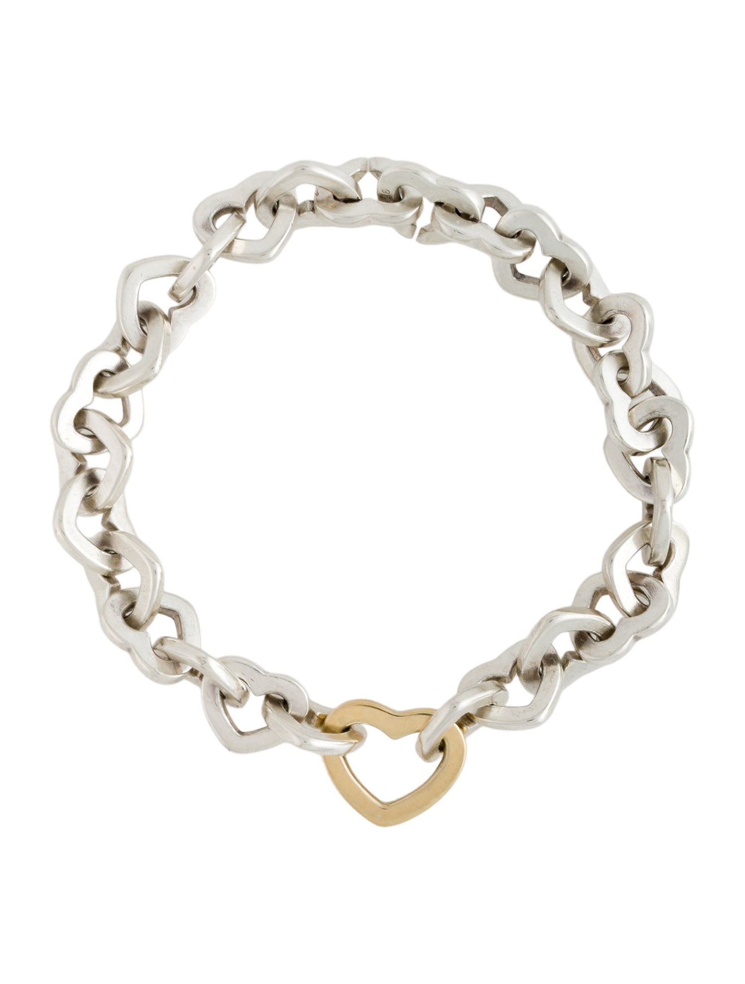 Tiffany & Co. Vintage Two-Tone Interlocking Heart Link Bracelet