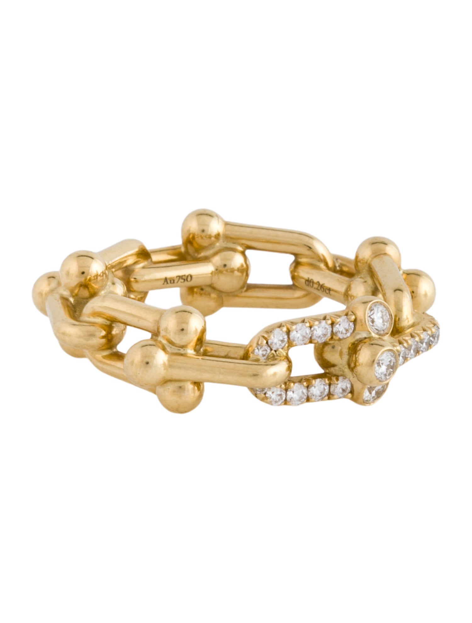 Tiffany & Co. 18K Diamond Small Link Ring