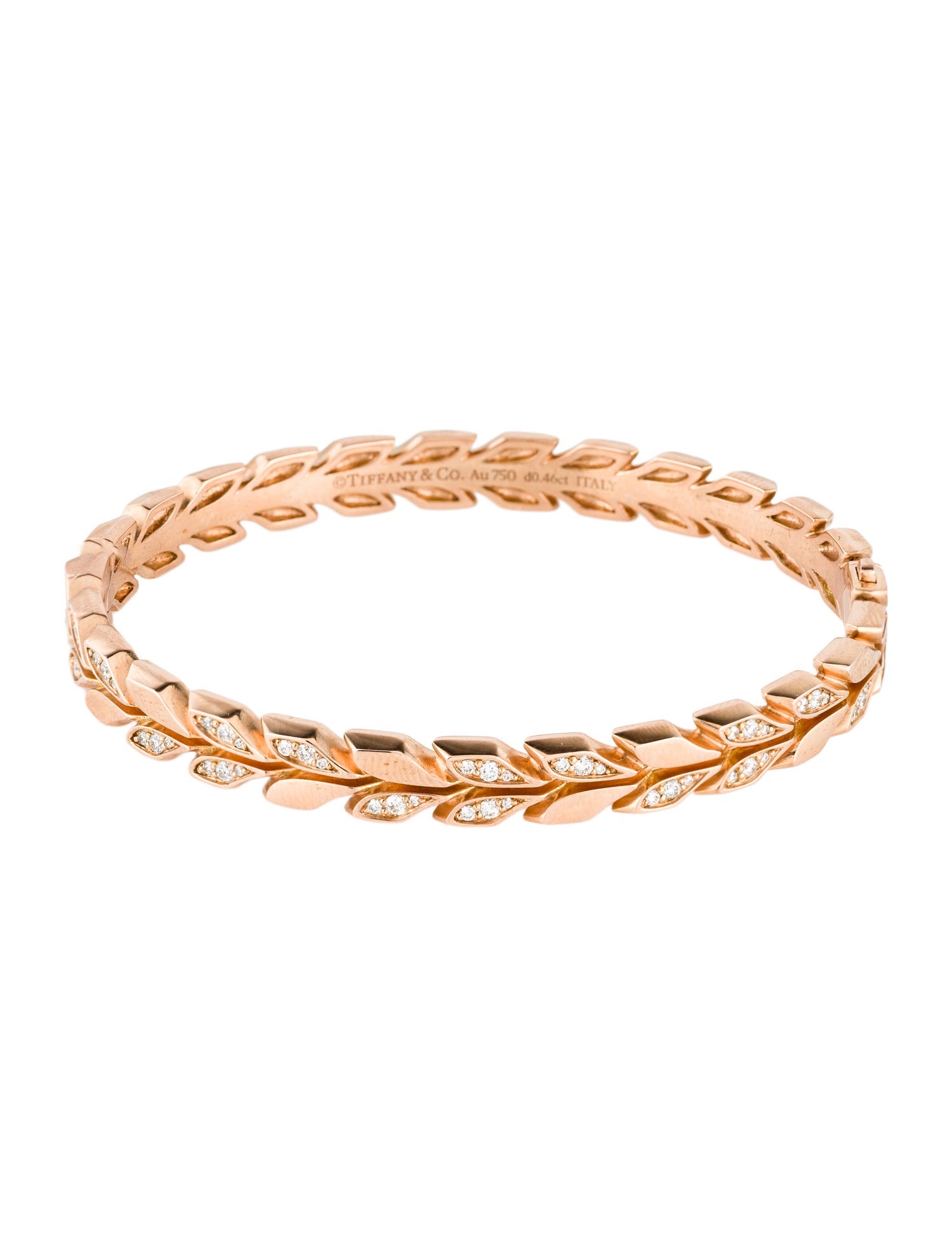 Tiffany & Co. 18K Diamond Tiffany Victoria® Vine Hinged Bangle