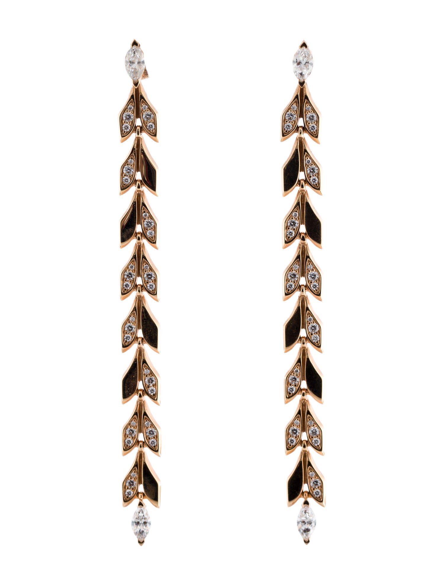 Tiffany & Co. 18K Diamond Victoria Vine Drop Earrings