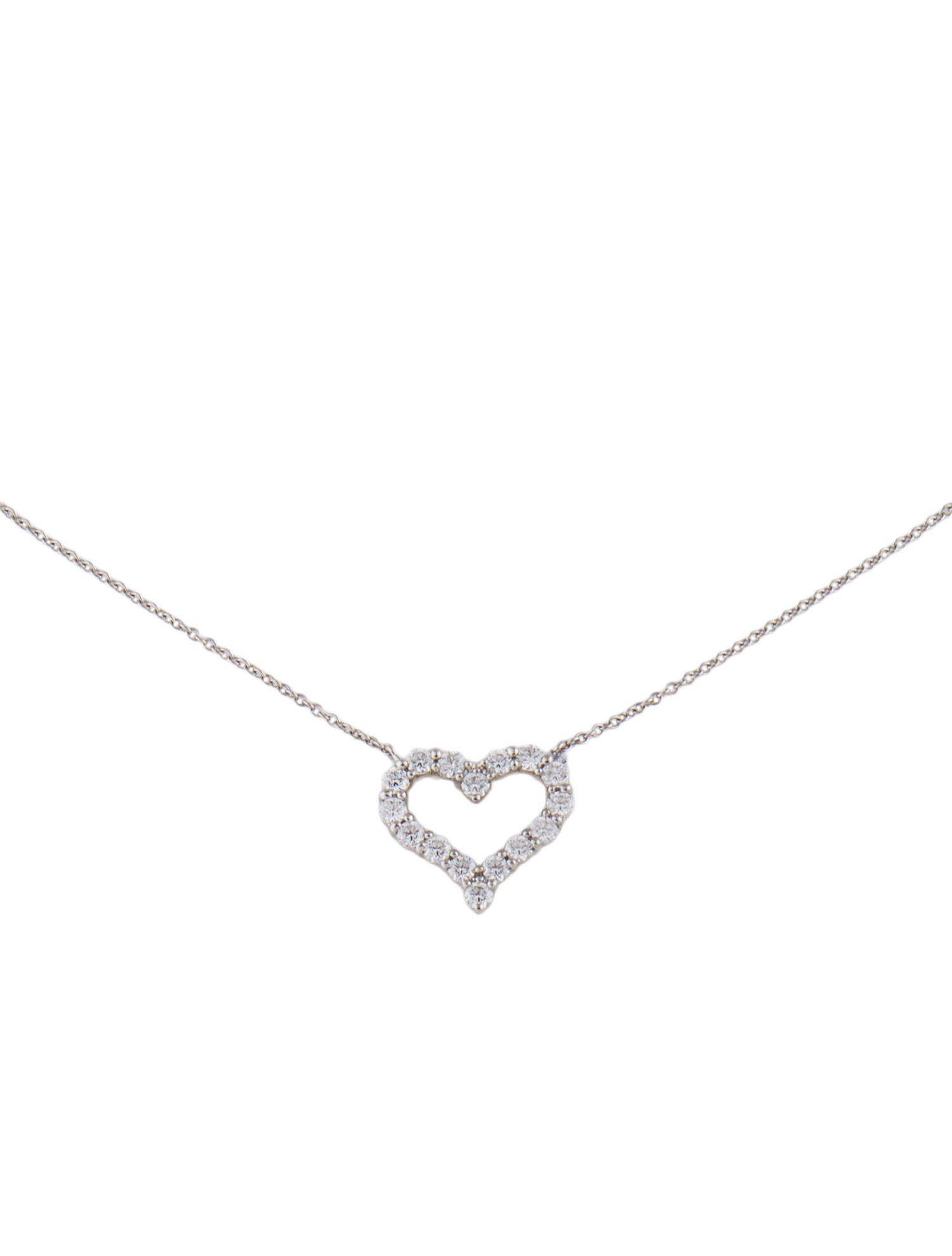 Tiffany & Co. Platinum Diamond Heart Pendant Necklace