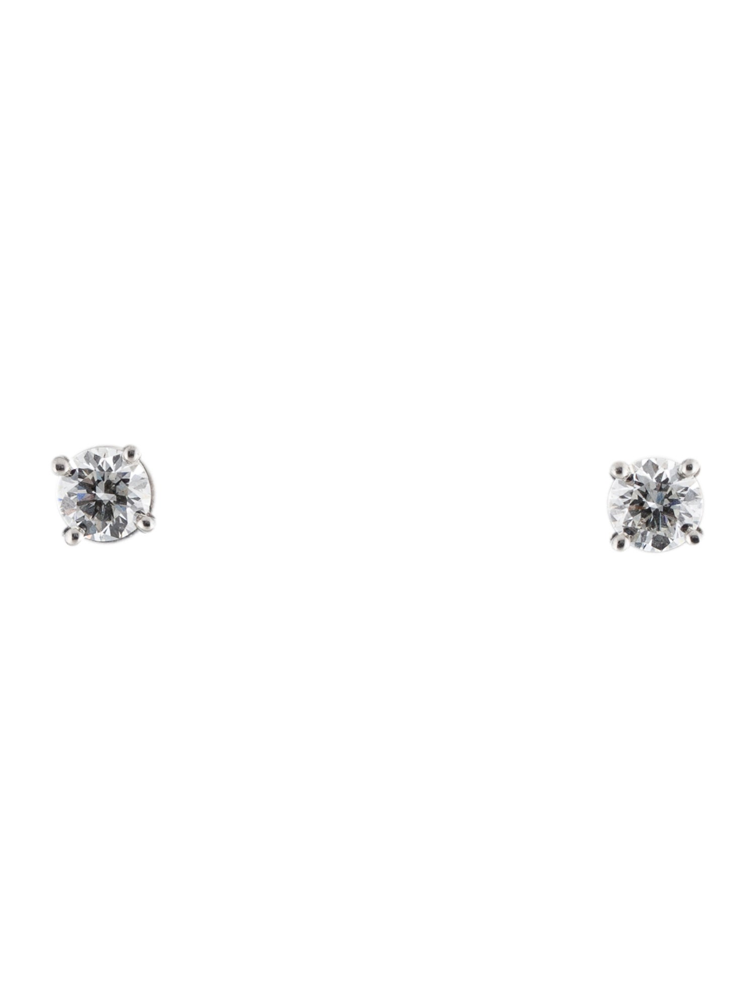 Tiffany & Co. Platinum Diamond Solitaire Stud Earrings