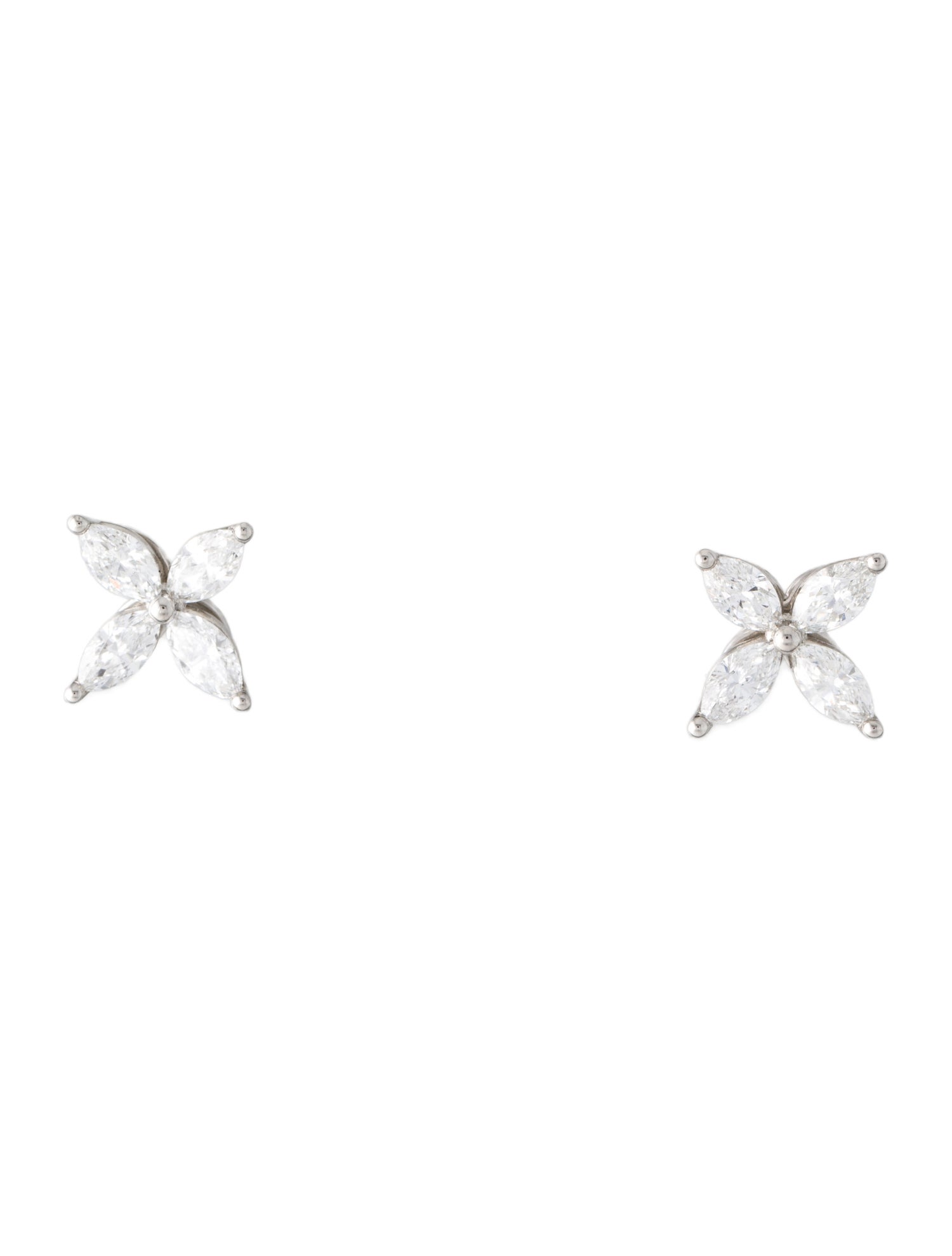 Tiffany & Co. Platinum Diamond Victoria Medium Stud Earrings