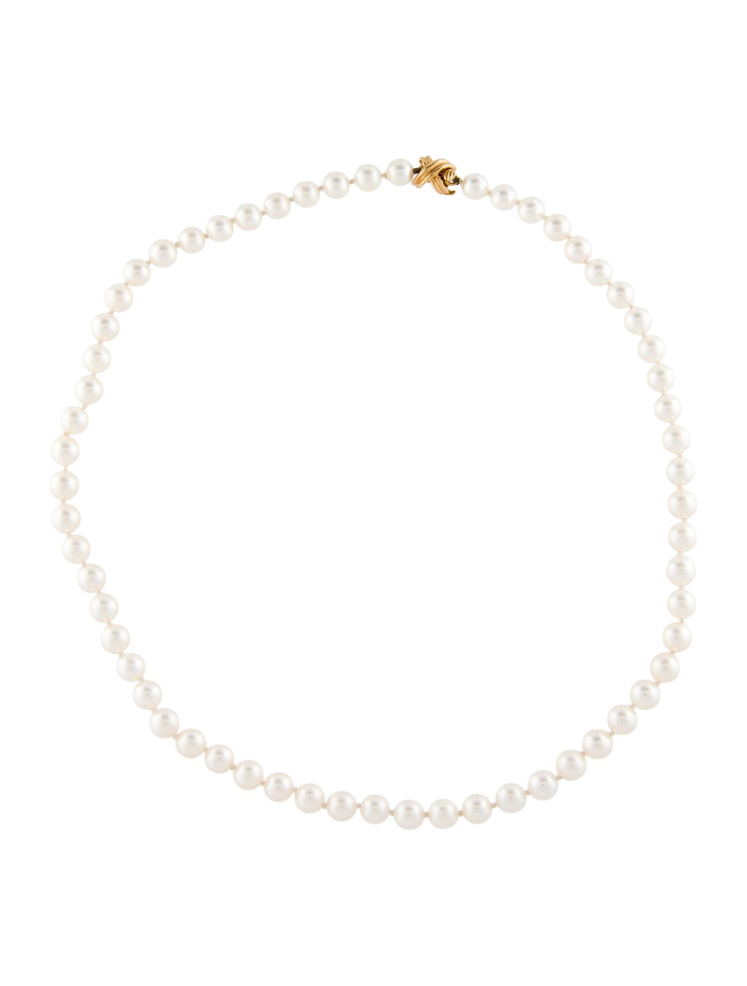 Tiffany & Co. 18K Pearl Signature X Bead Necklace