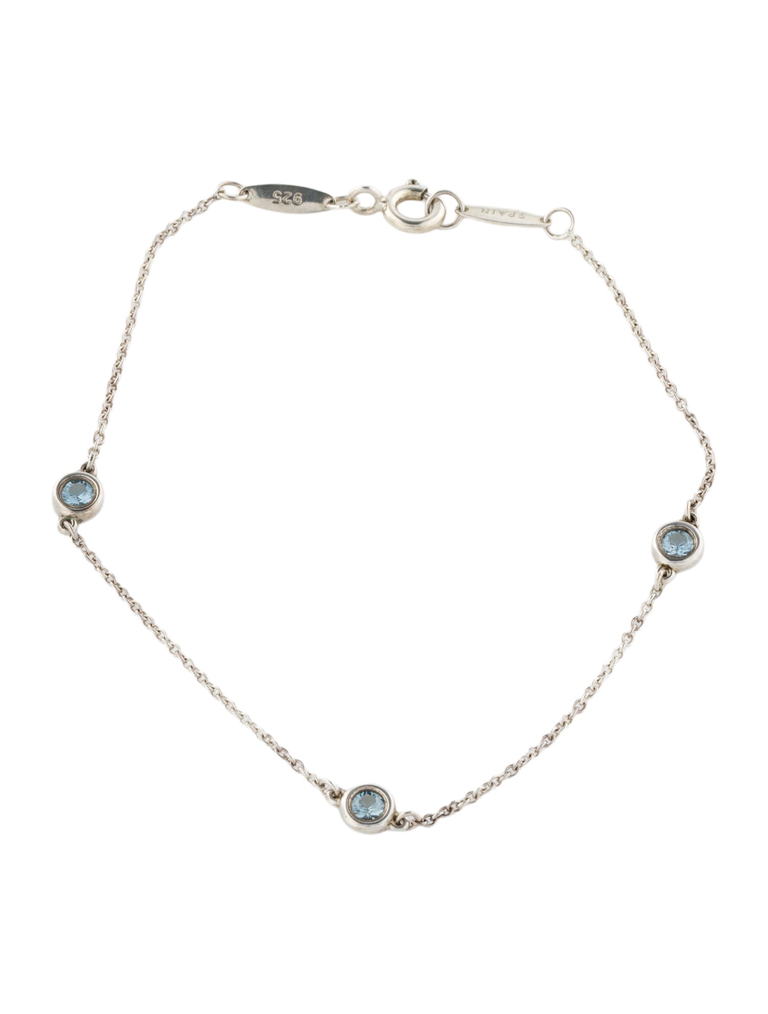 Tiffany & Co. Aquamarine Color by The Yard Station Bracelet