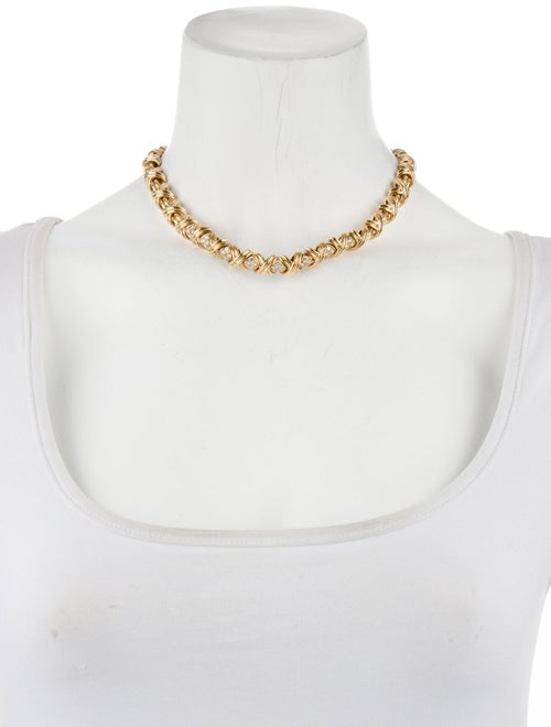 Tiffany & Co. 18K 2.24ctw Diamond Signature X Collar Necklace