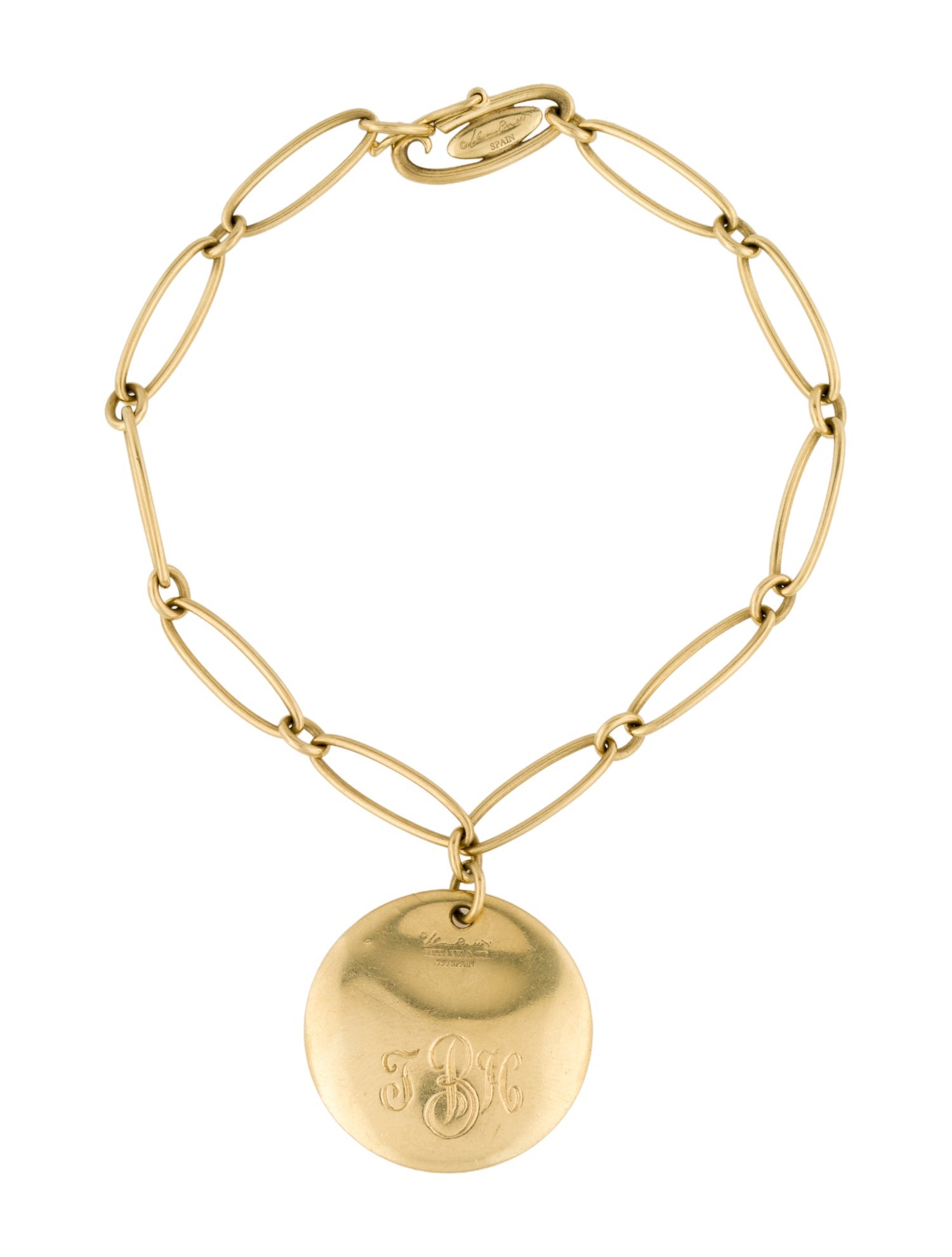 Tiffany & Co. 18K Disc Charm Bracelet